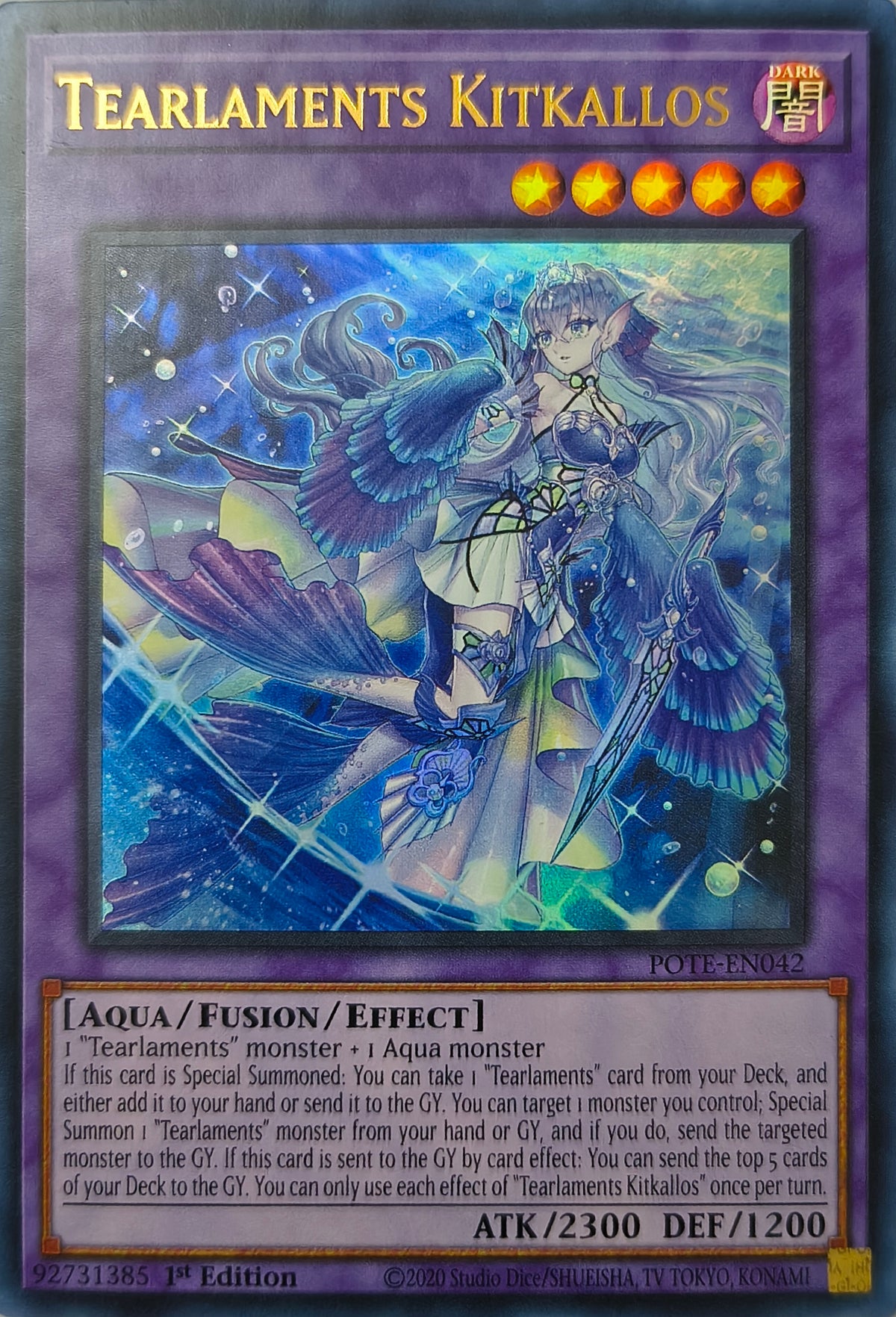 Yugioh! Tearlaments Kitkallos Pote-en042 1st Edition Ultra Rare