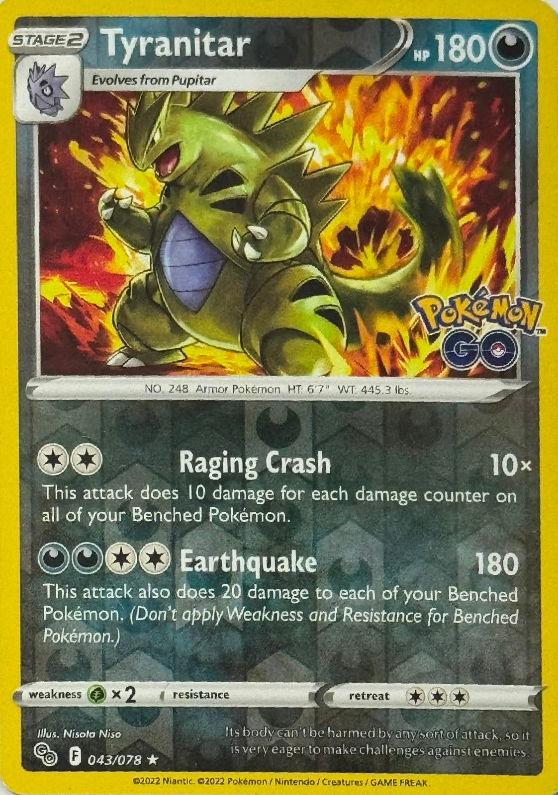 Pokémon Tcg Tyranitar 043/078 (Pokémon go)