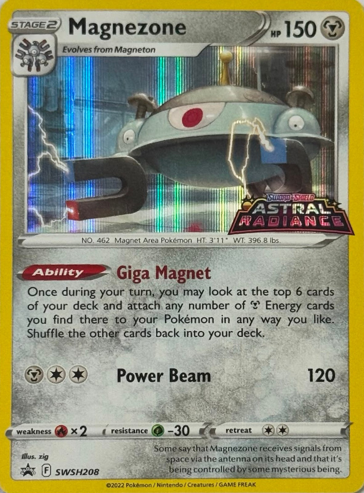 Pokémon Tcg Magnezone SWSH208 Holo (Sword & Shield Astral Radiance)