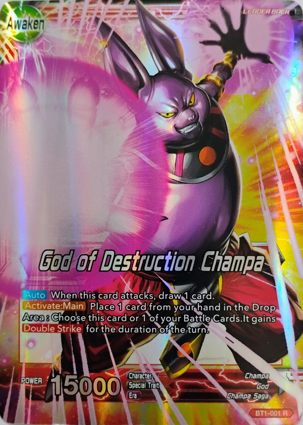 Dragón ball God Of Destruction Champa Bt1-001 R Foil