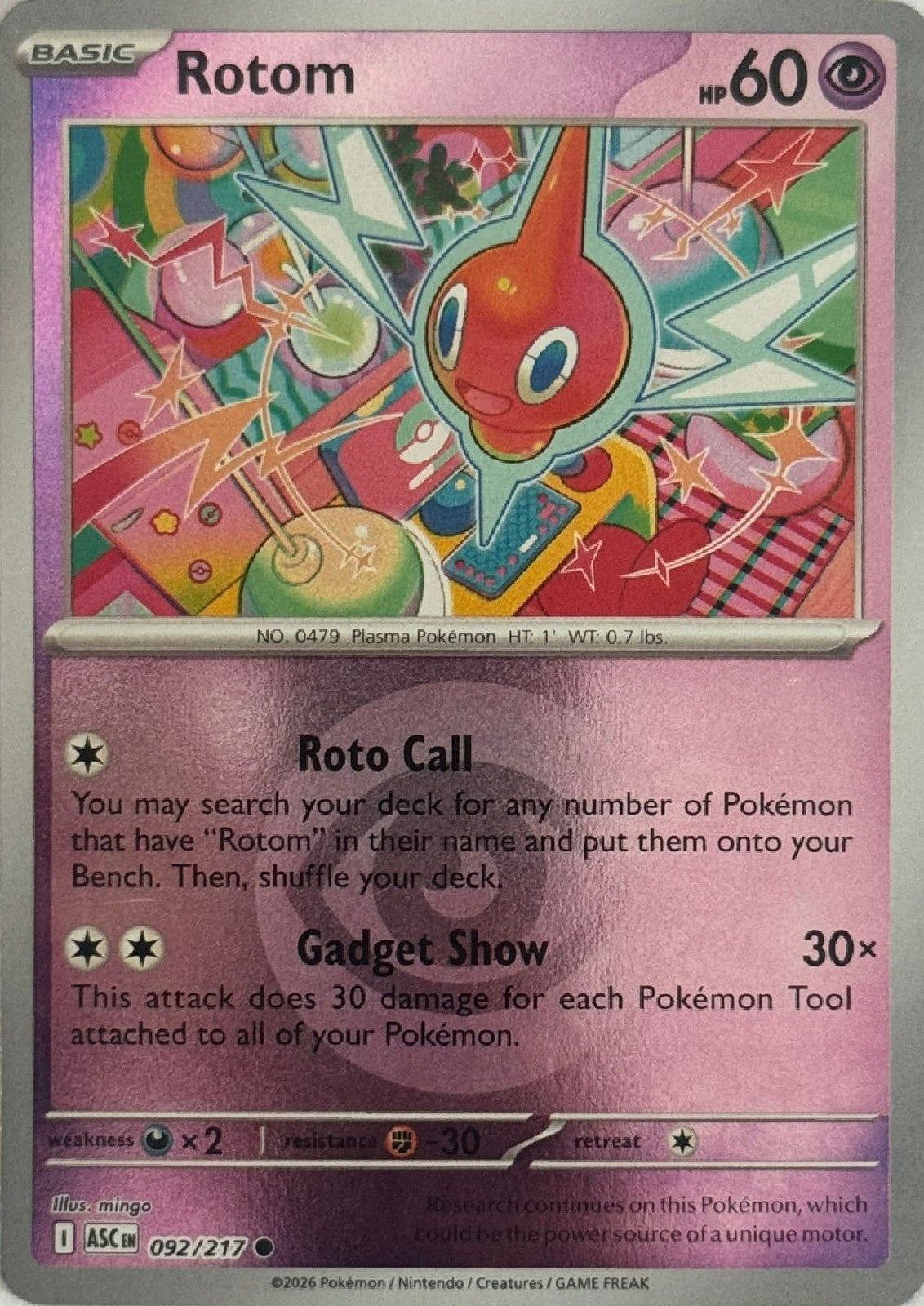 Pokemon tcg Rotom 092/217 Holo (Energy Symbol)