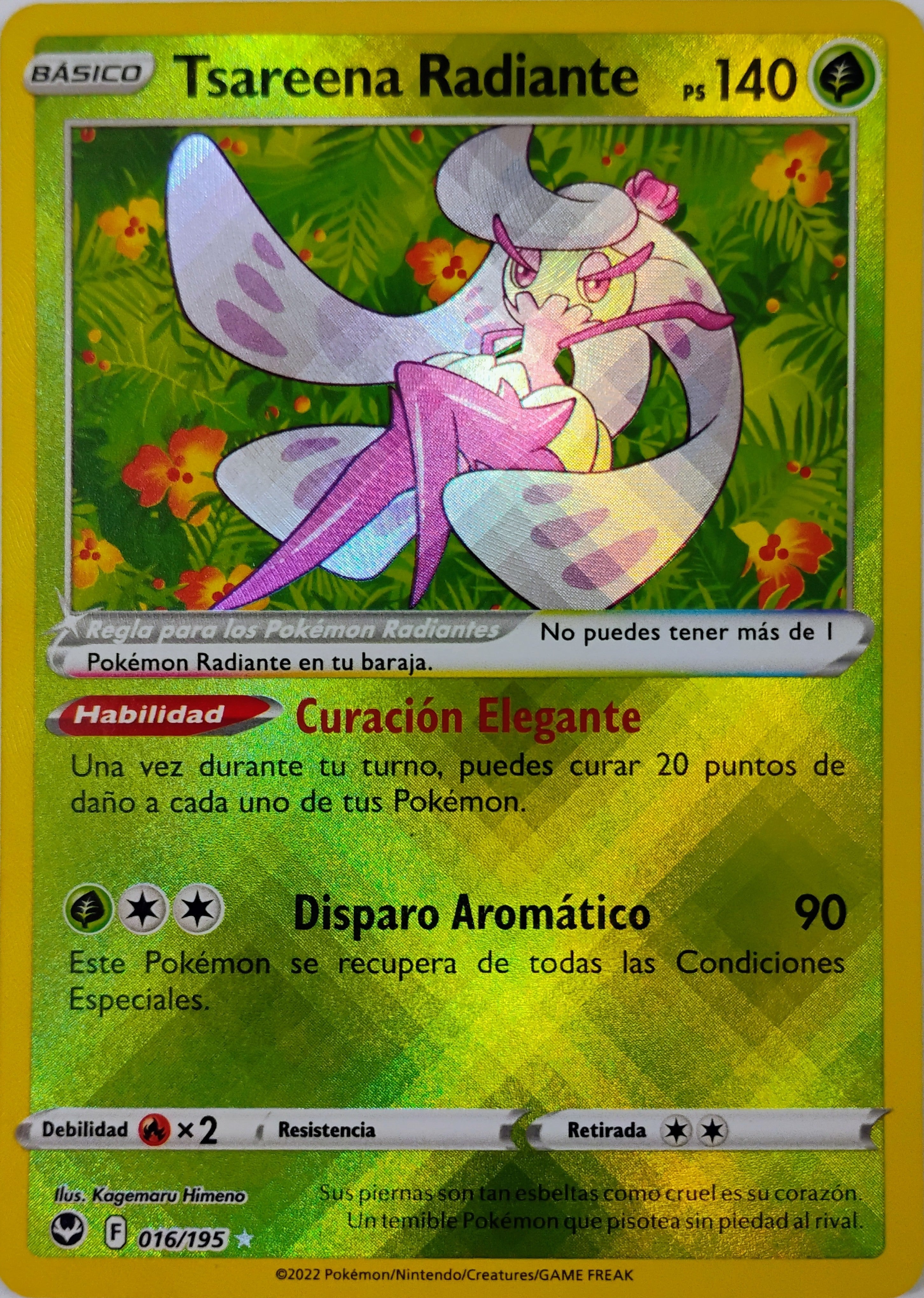 Pokémon tcg Tsareena Radiante 016/195 Reverse (Español)