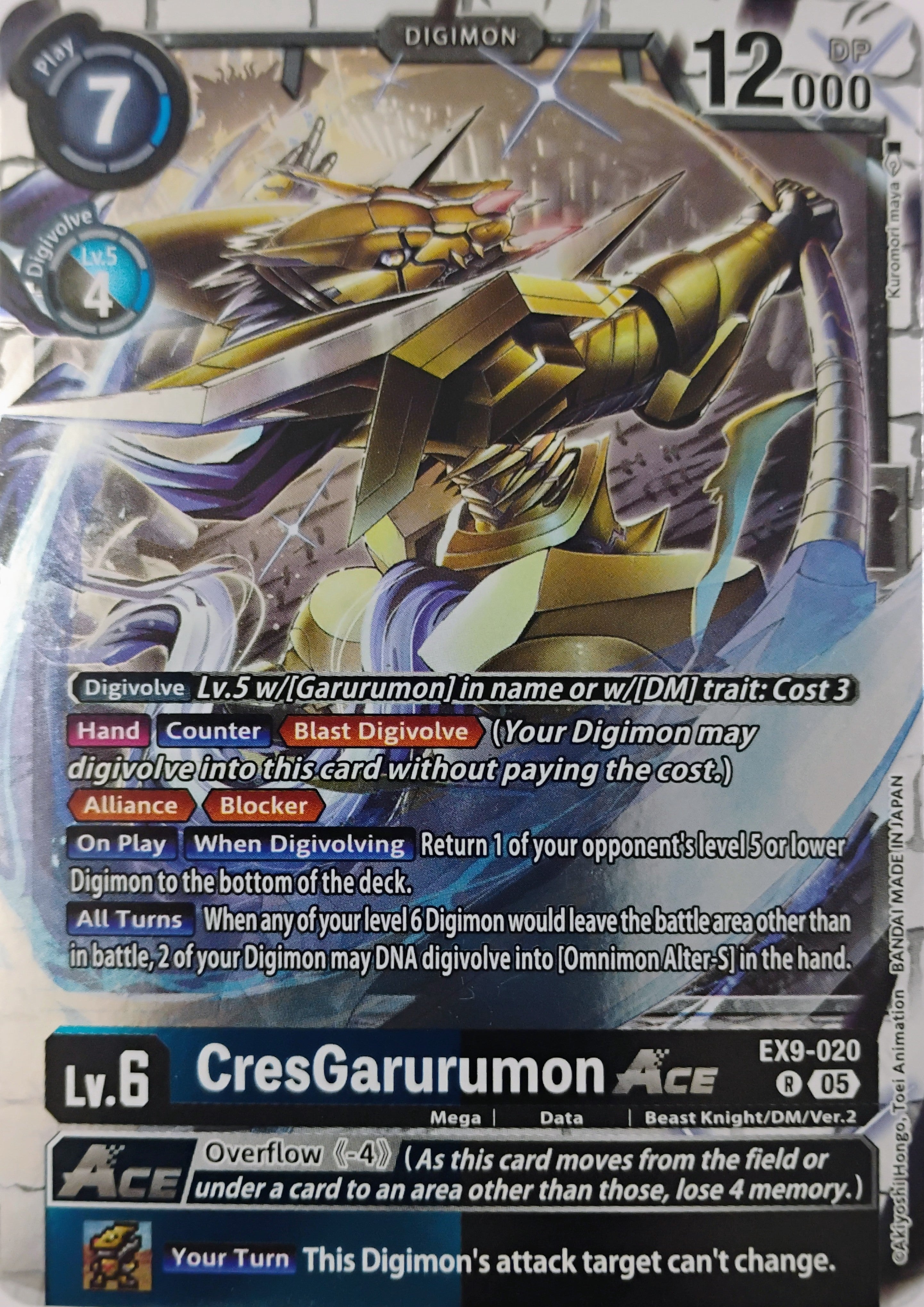 Digimon tcg Cresgarurumon Ace Ex9-020 Foil