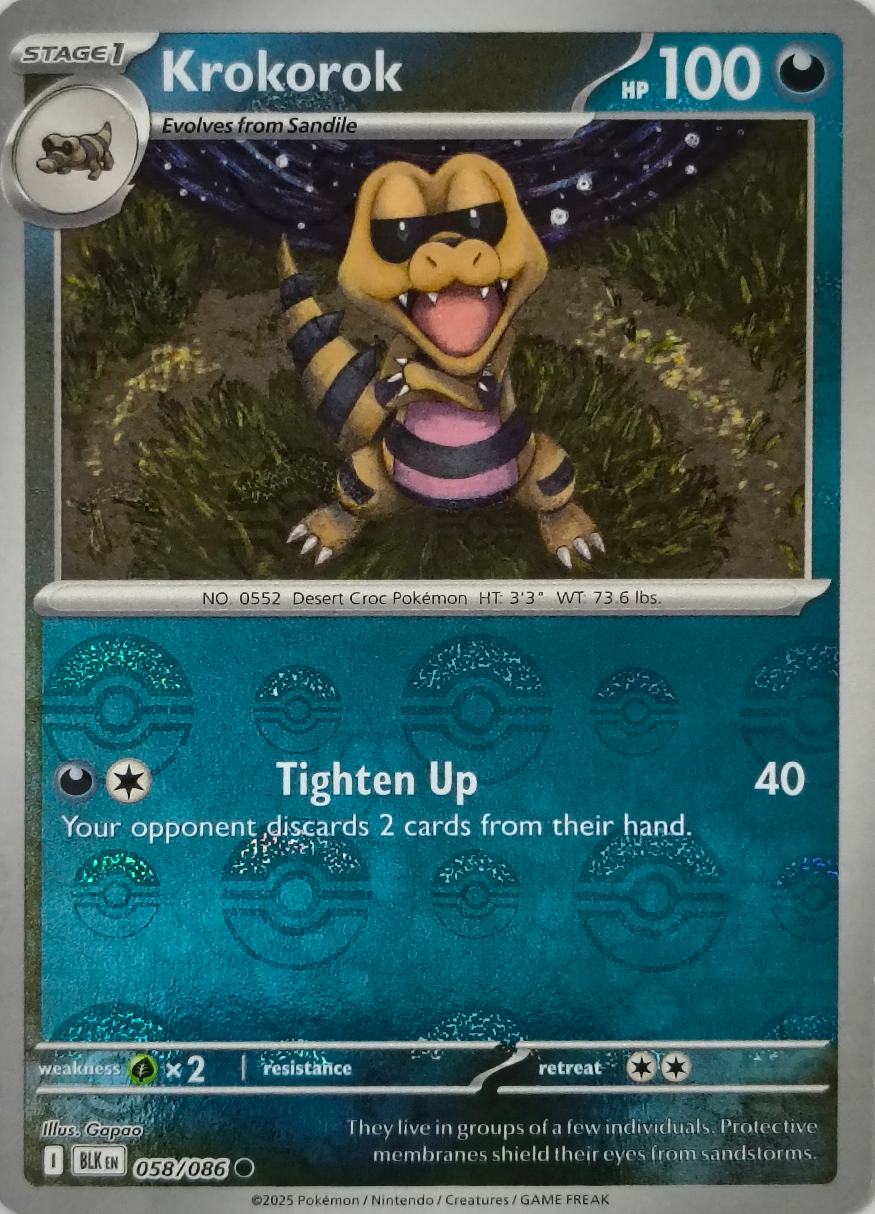 Pokémon tcg Krokorok 058/086 (Poke Ball)