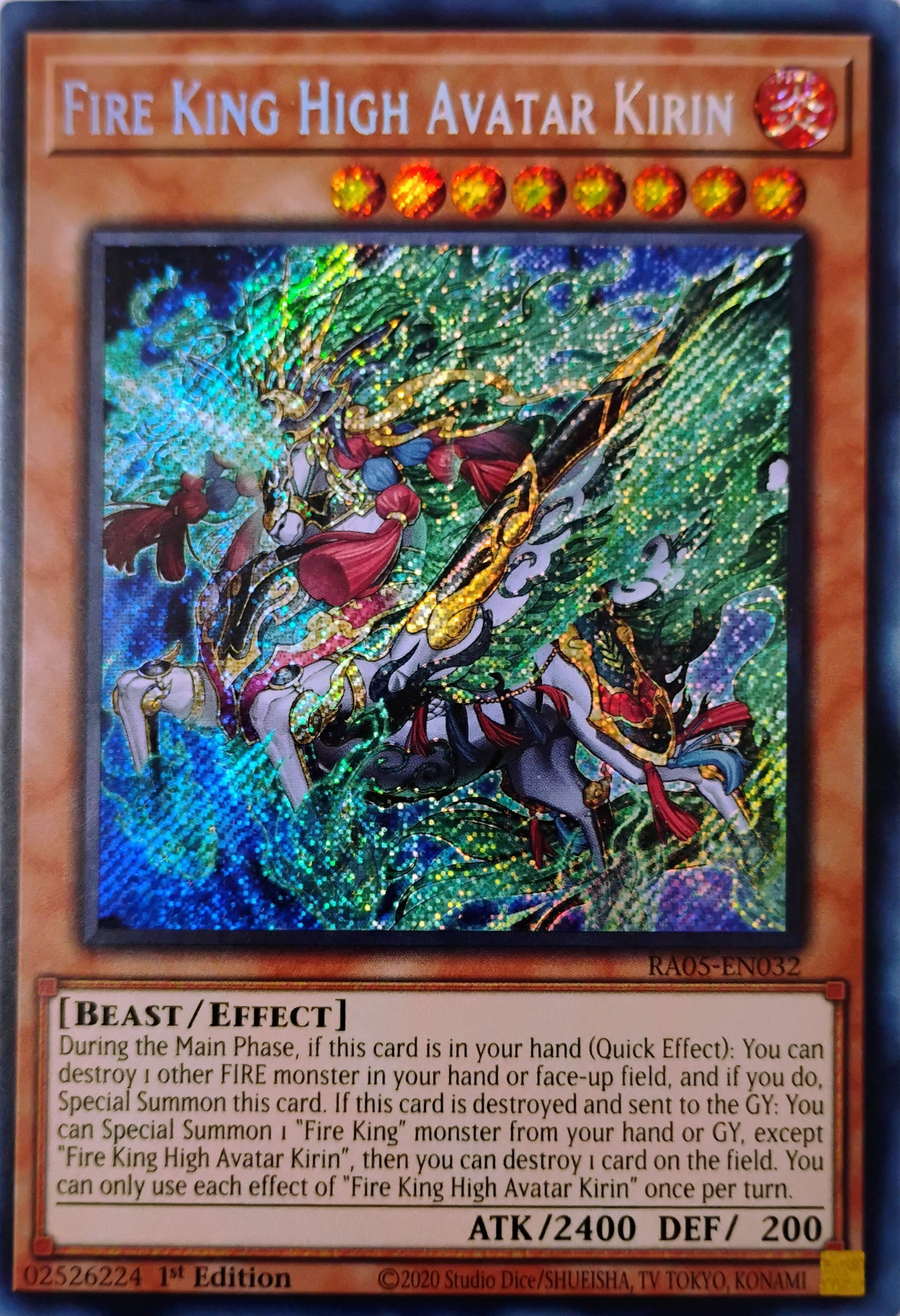 Yugioh! Fire King High Avatar Kirin Ra05-en032 1st Edition Secreta