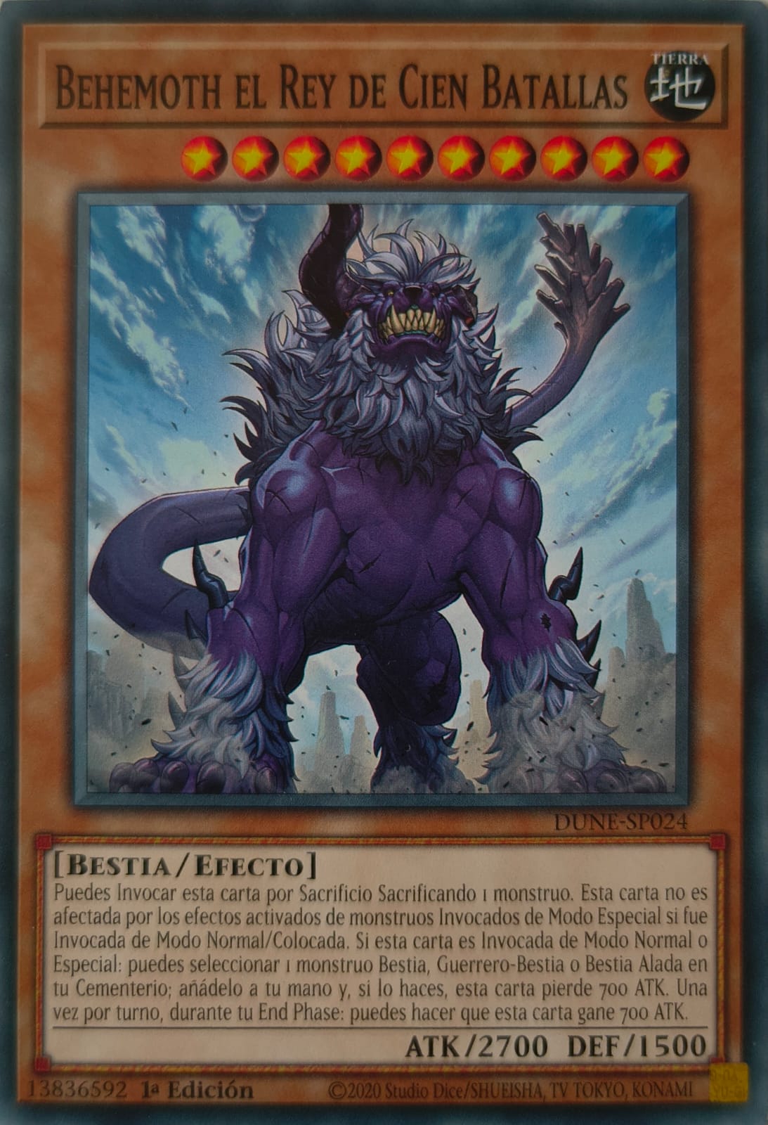 Yugioh! Behemoth El Rey De las Cien Batallas Dune-Sp024 1st Edition