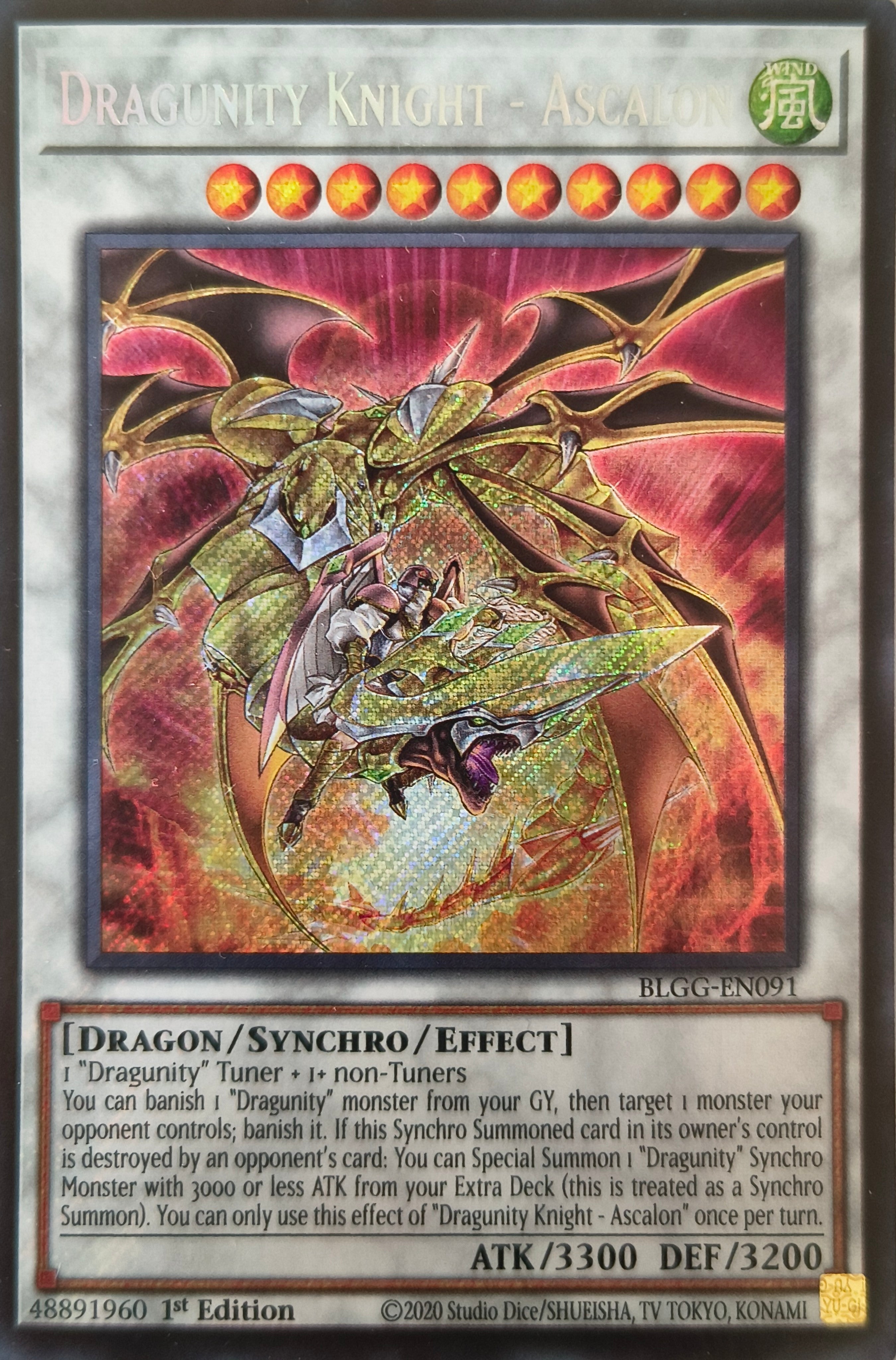 Yugioh! Dragunity Knight - Ascalon Blgg-en091 1st edition Secreta