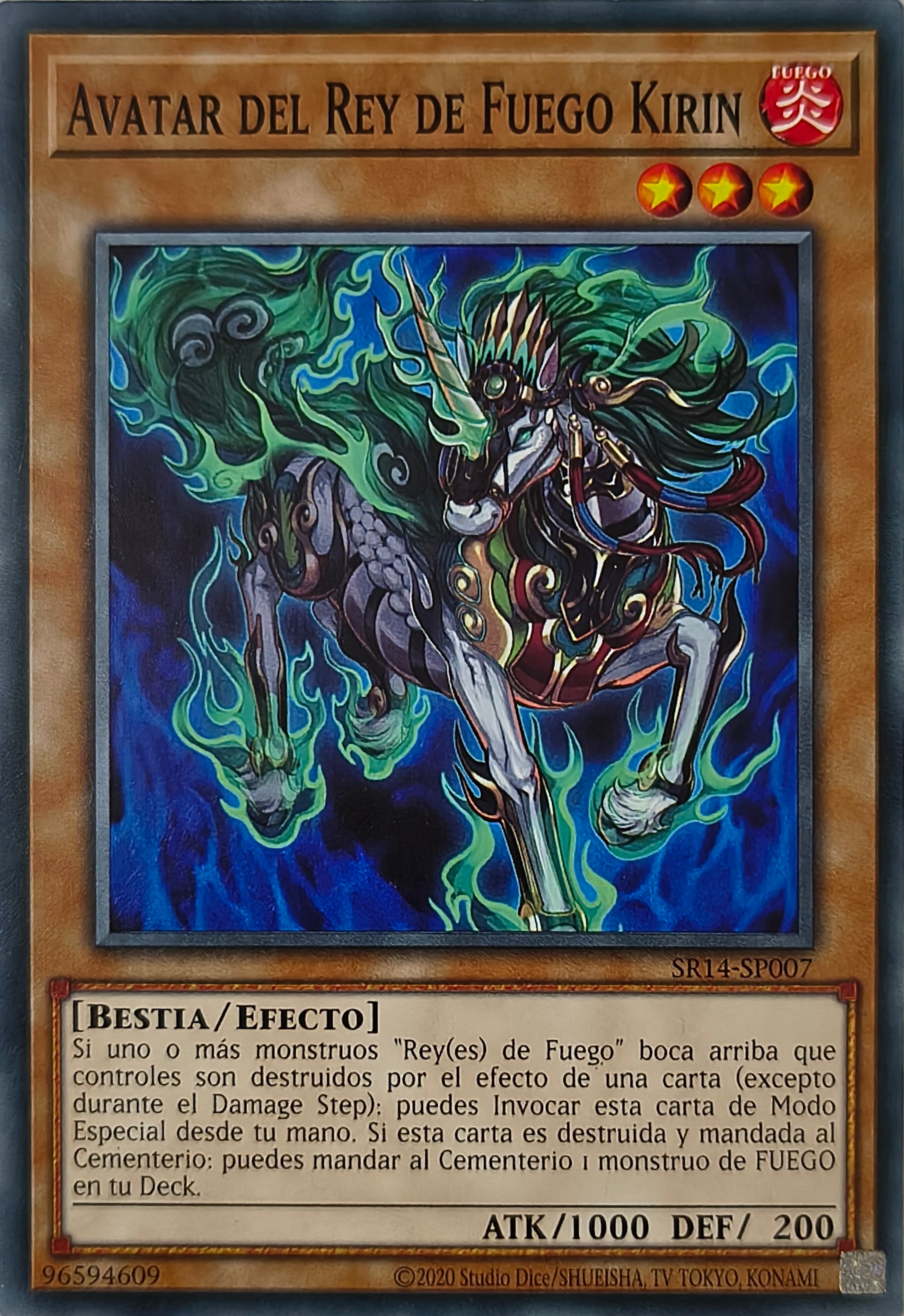 Yugioh! Avatar Del Rey De Fuego Kirin Sr14-Sp007