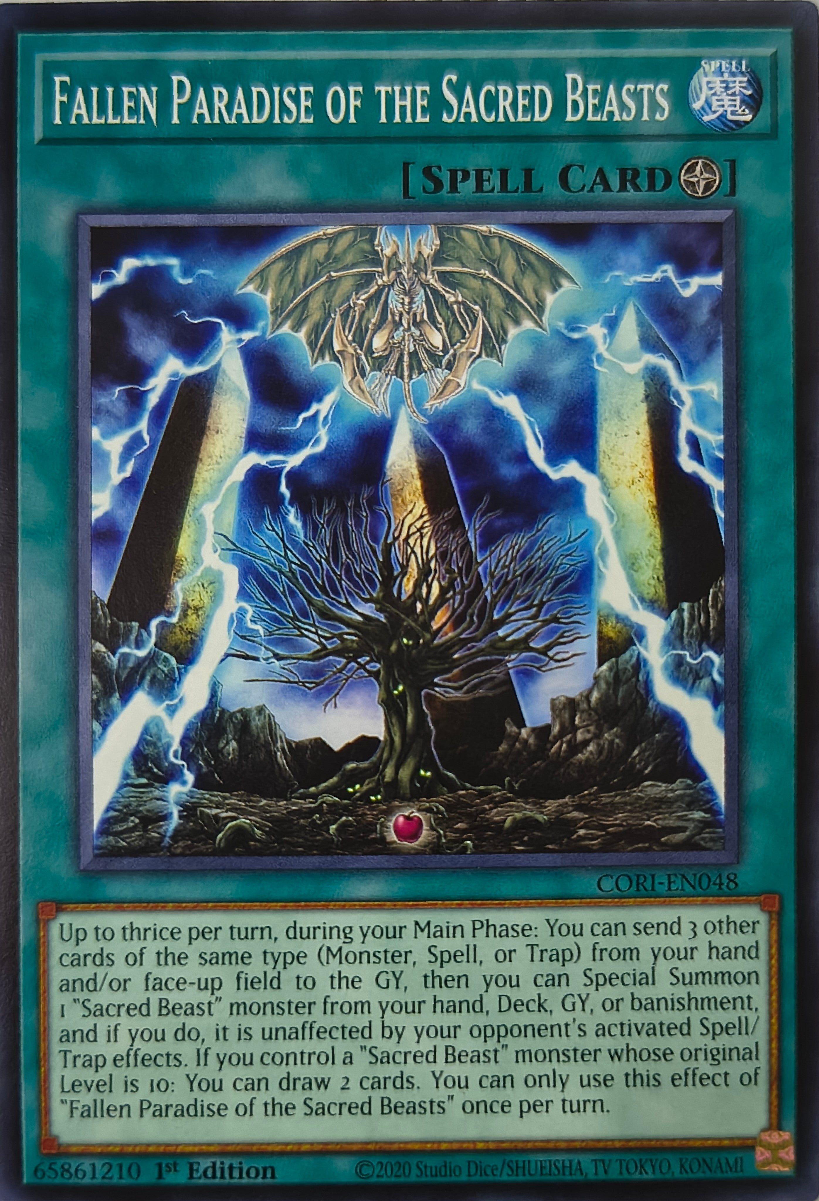Yugioh! Fallen Paradise Of The Sacred Beasts Cori-en048 1st edition