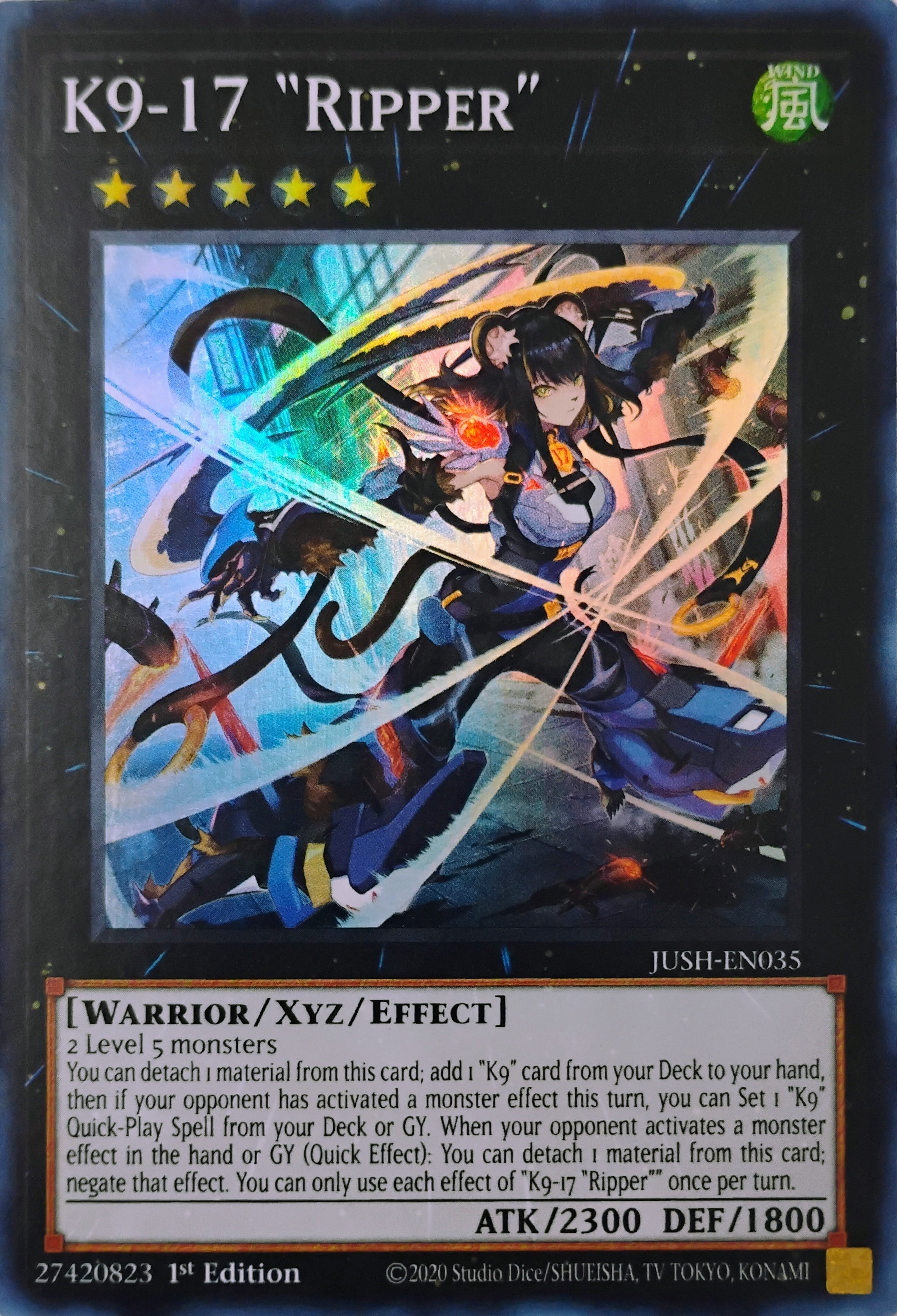 Yugioh! K9-17 "Ripper" Jush-en035 Super Rare