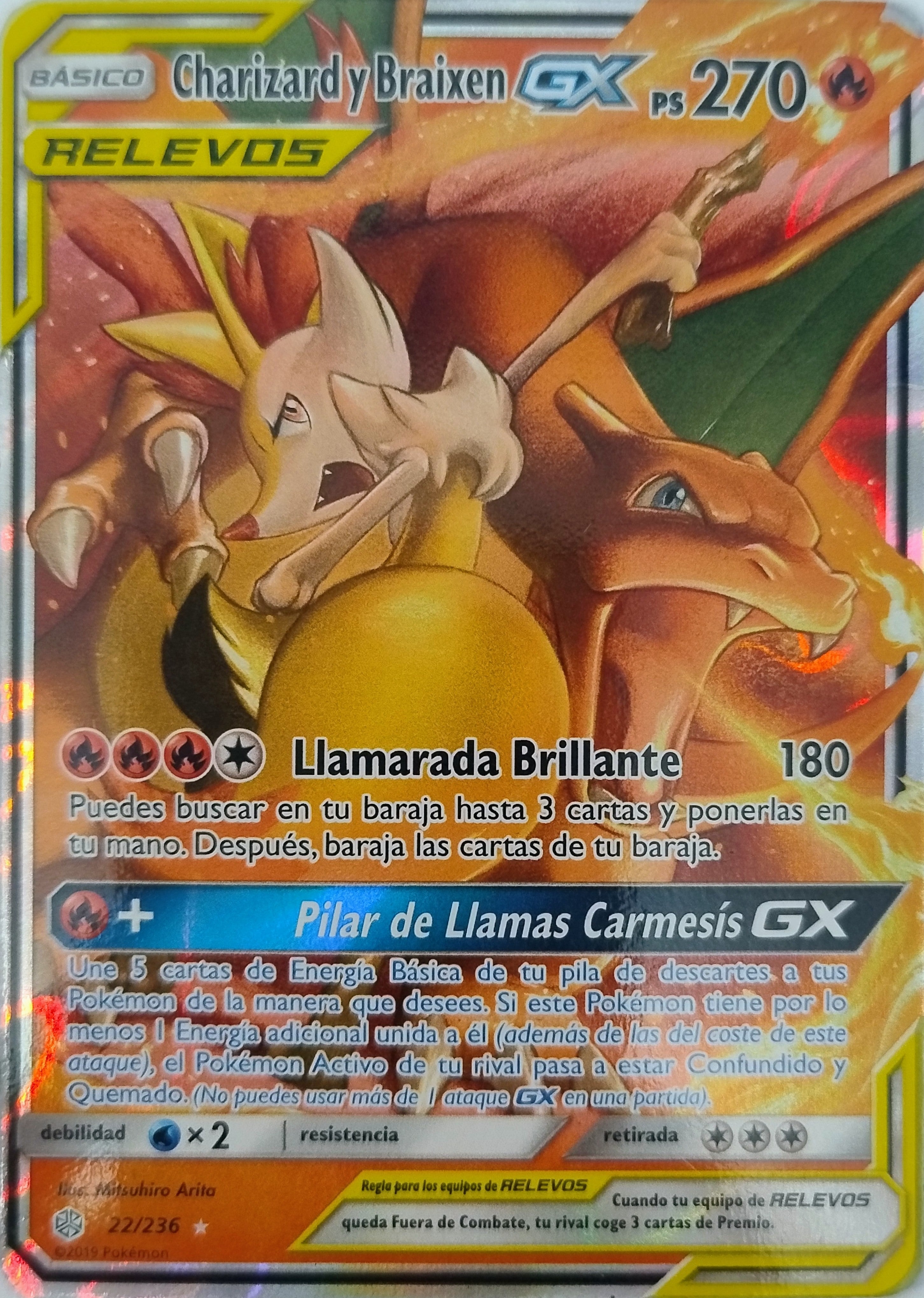 Pokemon Tcg Charizard Y Braixen Gx 22/236 (Español)
