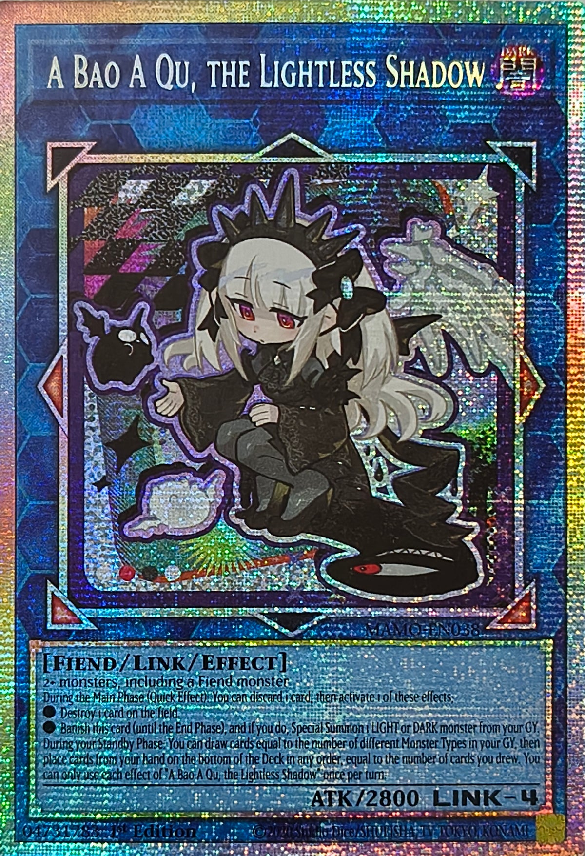Yugioh! A Bao Qu, The Lightless Shadow Mamo-en038 1st Edition Starlight Rare