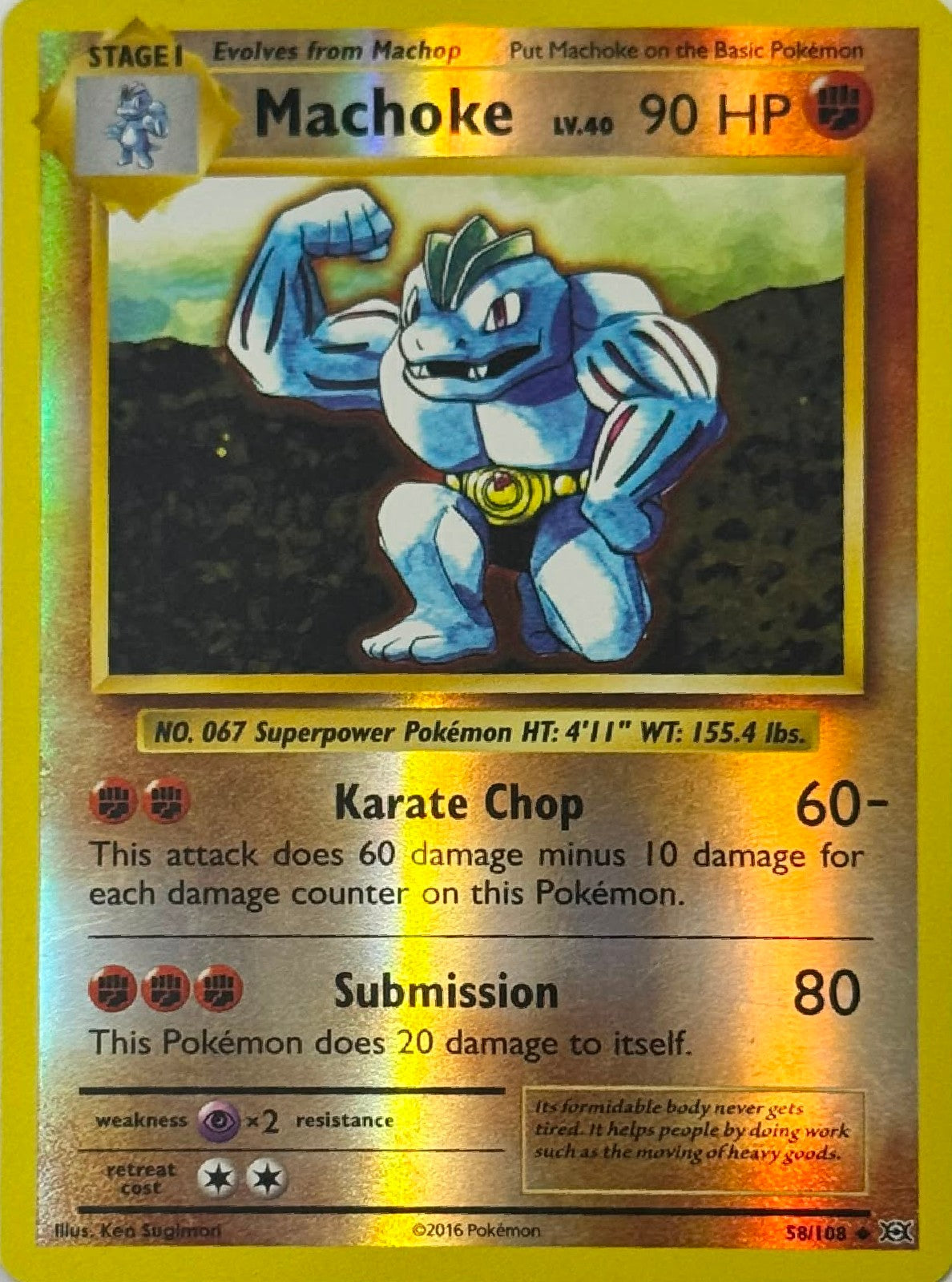 Pokémon Tcg Machoke Lv.40  58/108 Reverse