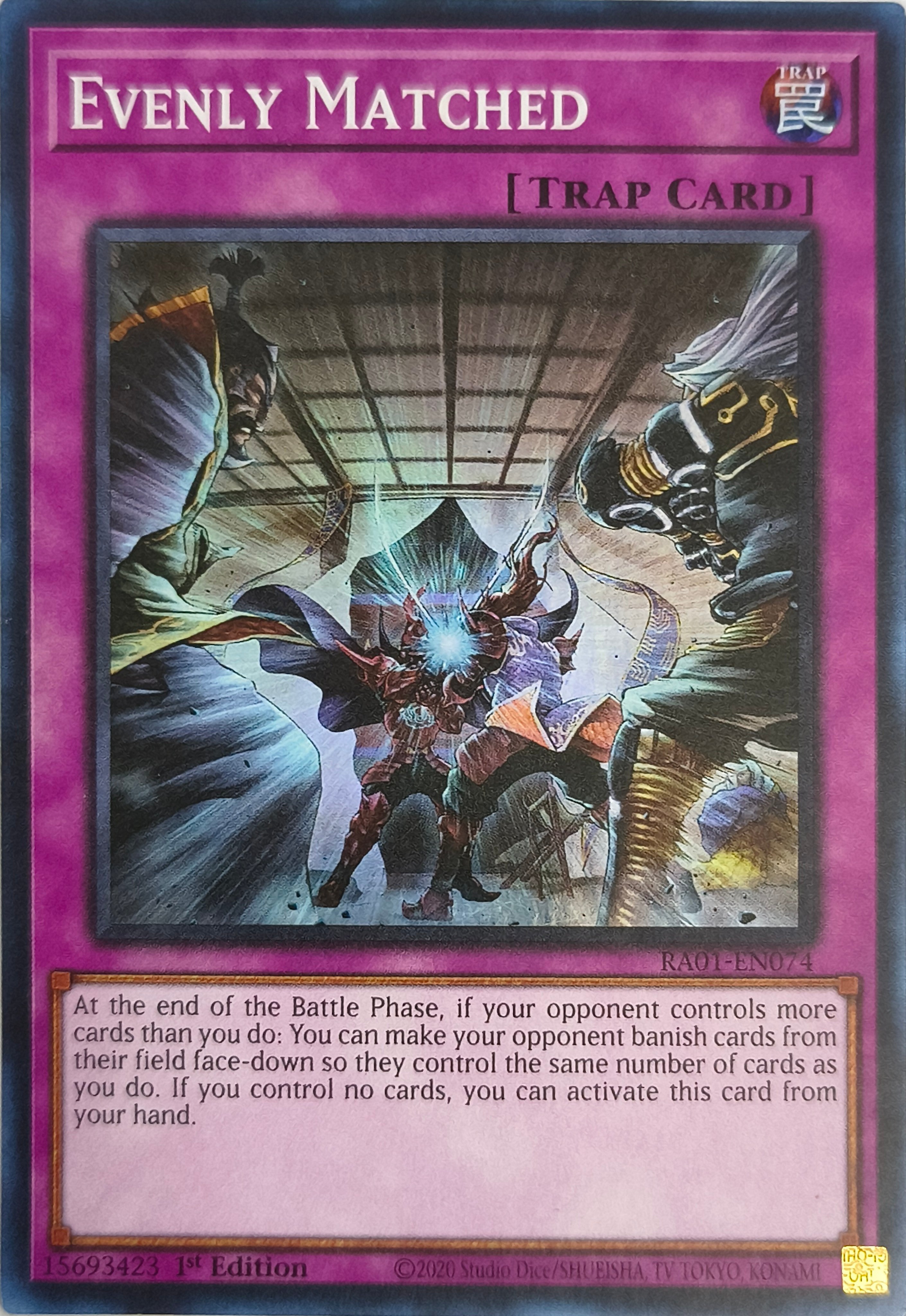 Yugioh! Evenly Matched Ra01-en074 1st Edition Super rare