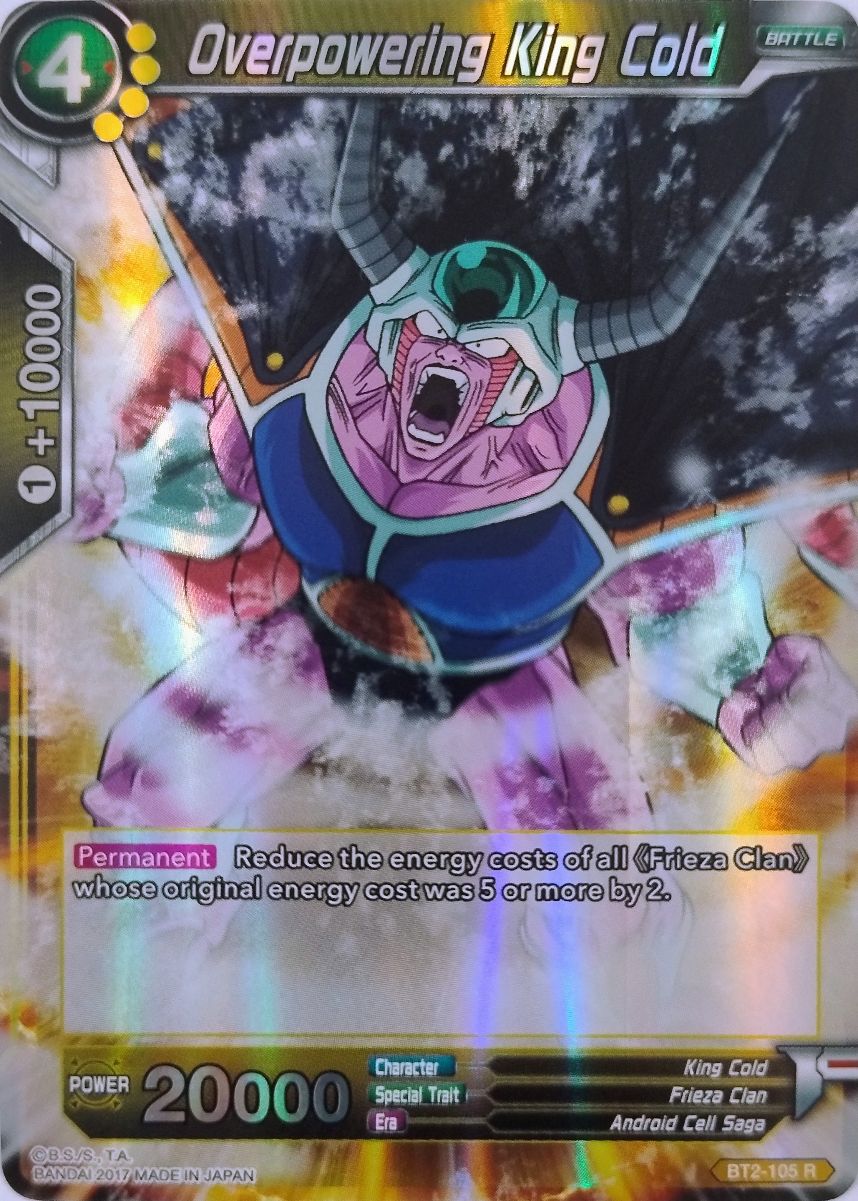 Dragón Ball Tcg Overpowering King Cold Bt2-105 Foil