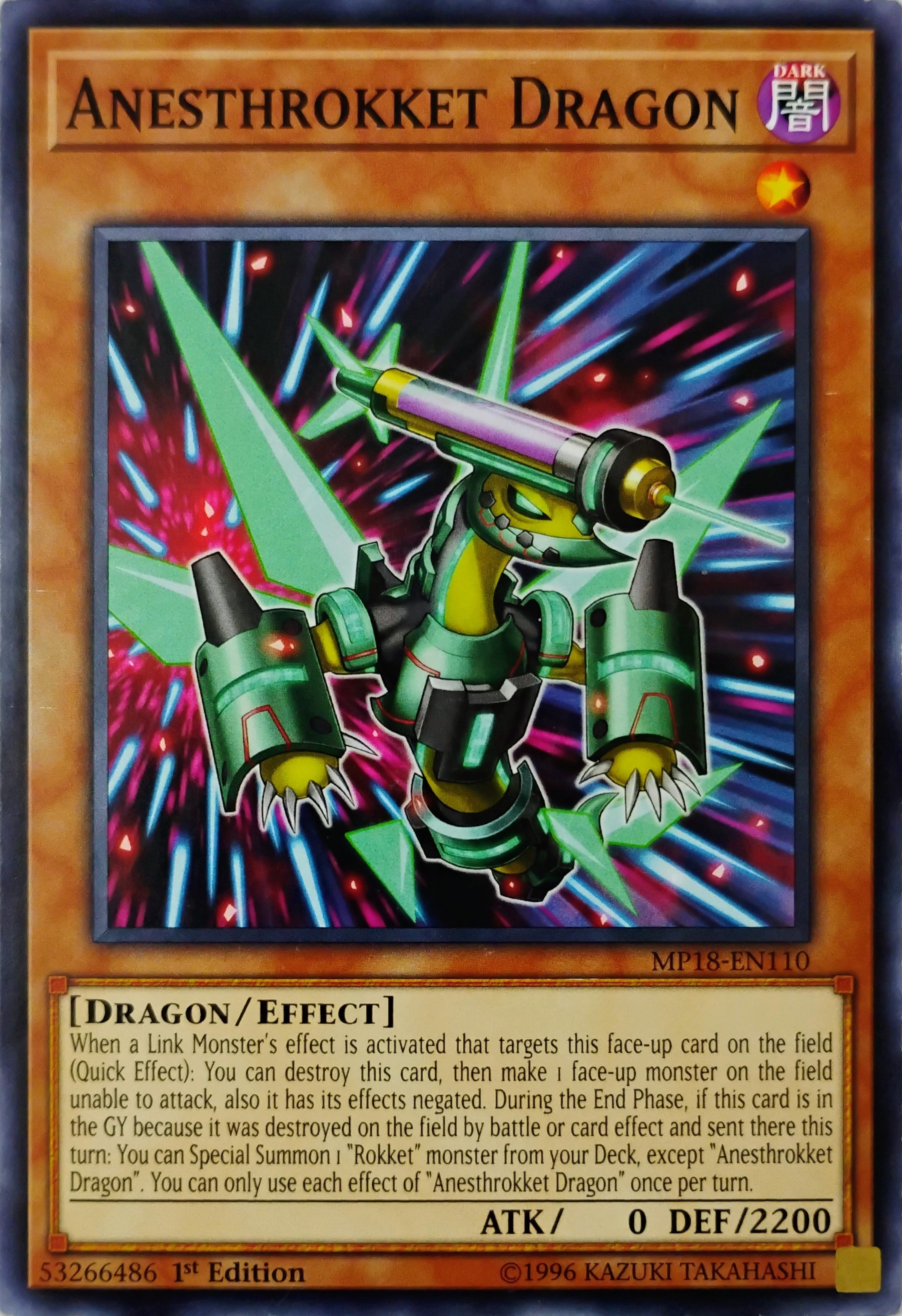 Yugioh! Anesthrokket Dragon Mp18-en110 1st edition