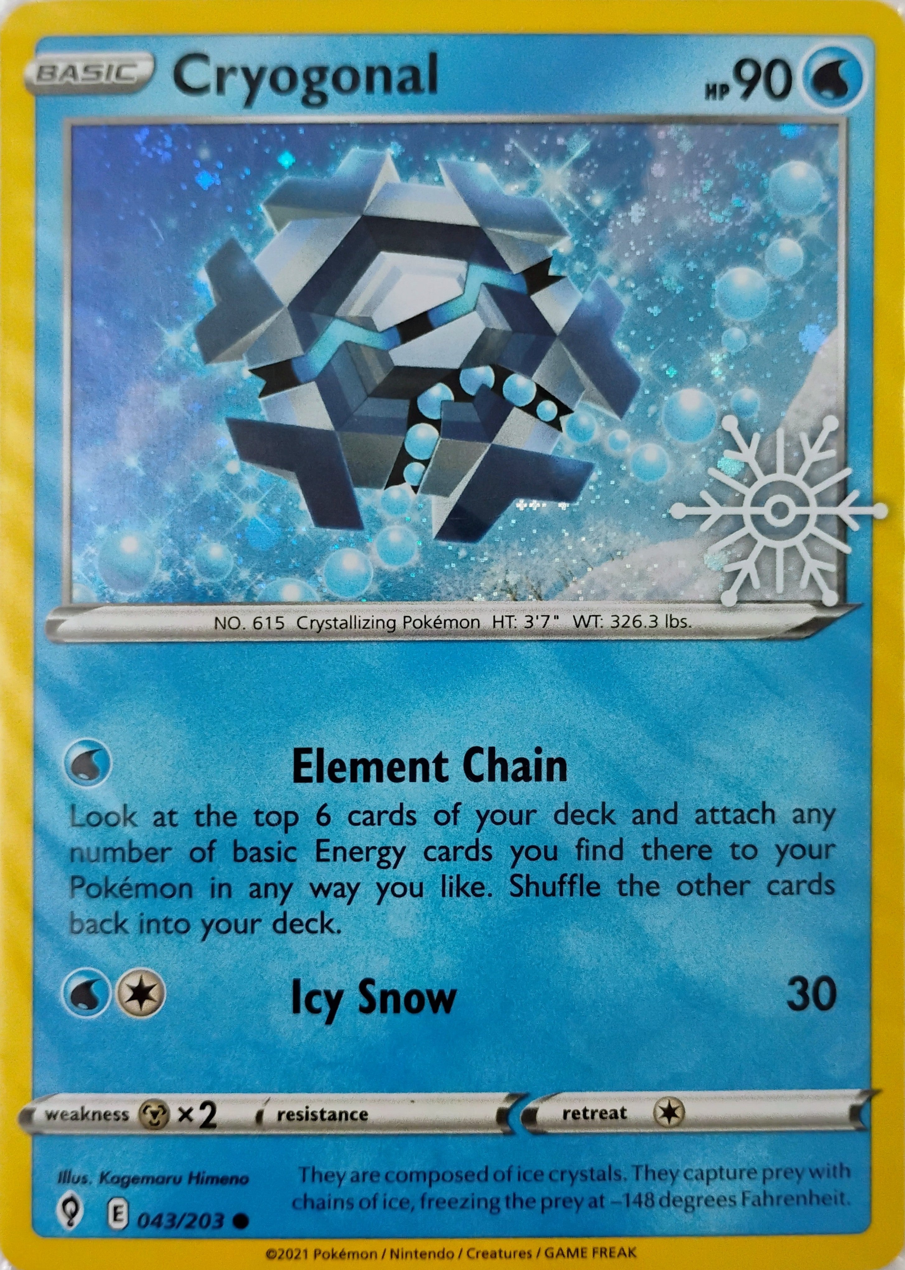 Pokémon tcg Cryogonal 043/203 Holo Cosmo (Holiday Calendar)