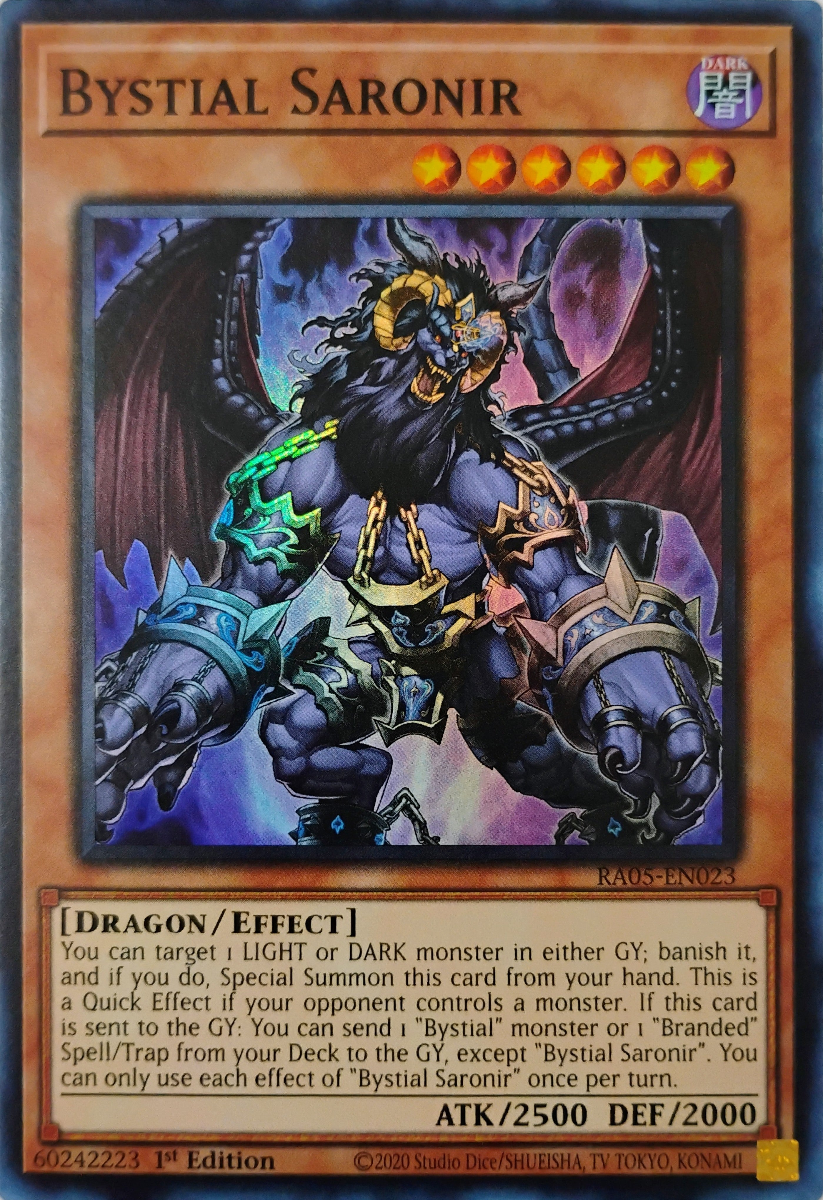 Yugioh! Bystial Saronir Ra05-en023 Super Rare