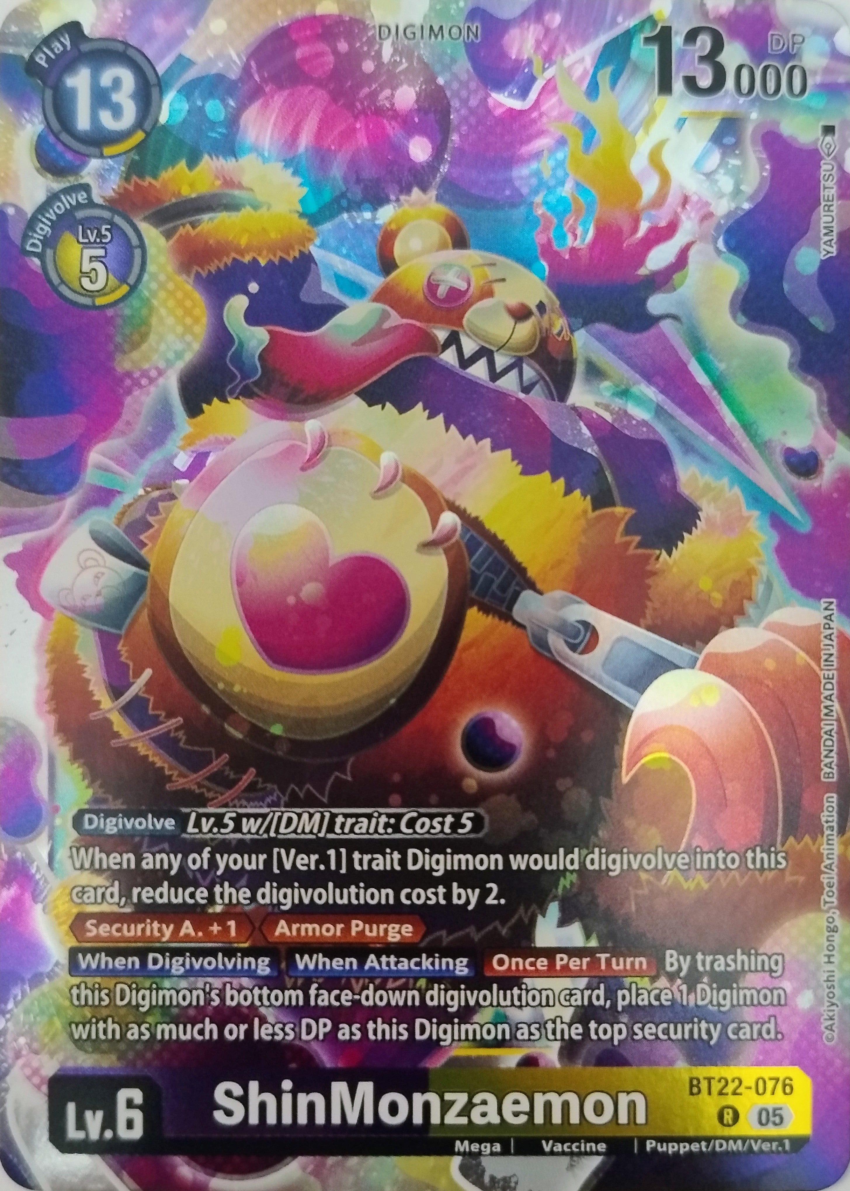 Digimon Tcg ShinMonzaemon Bt22-076 Foil