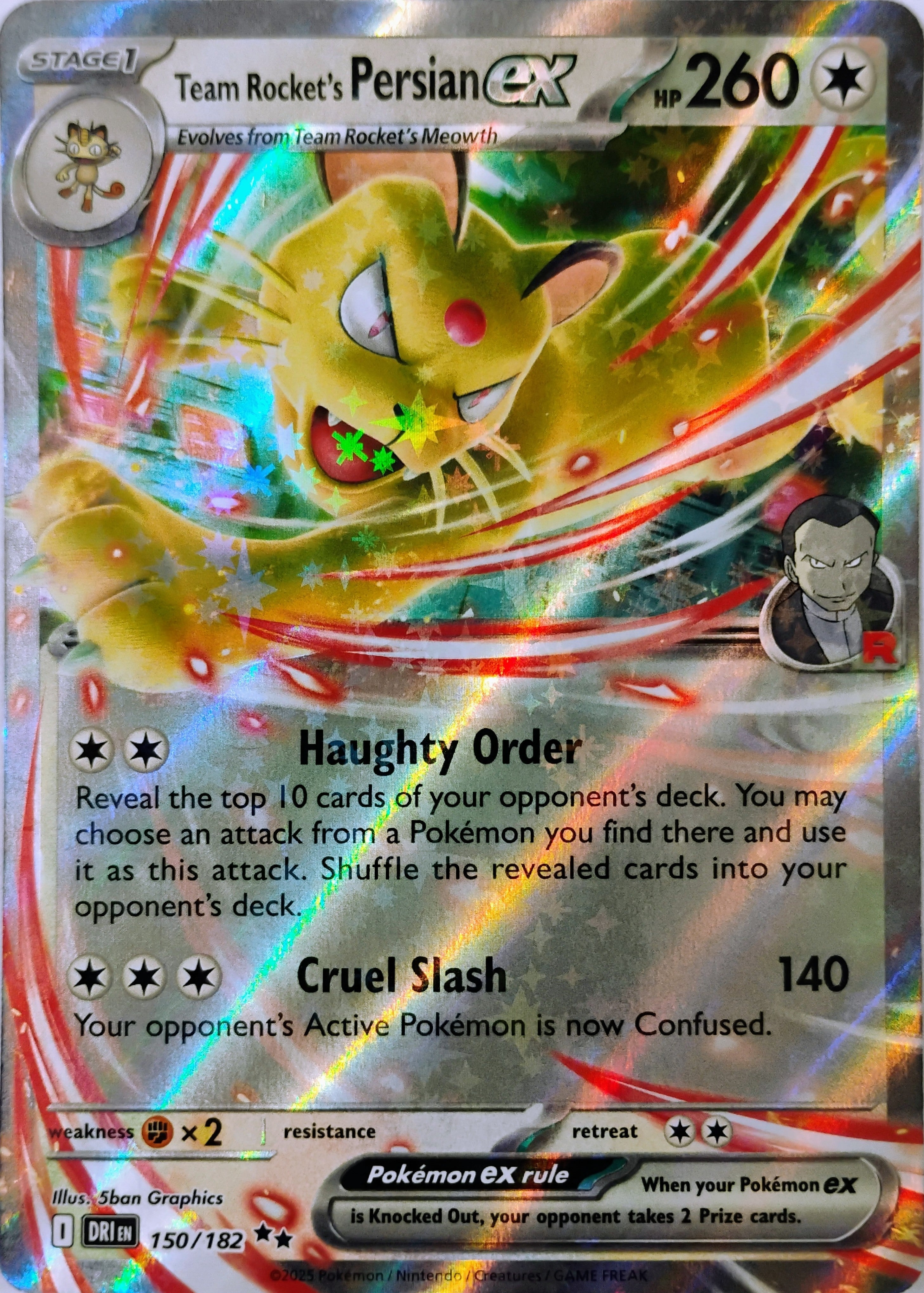 Pokémon tcg Team Rocket's Persian Ex 150/182