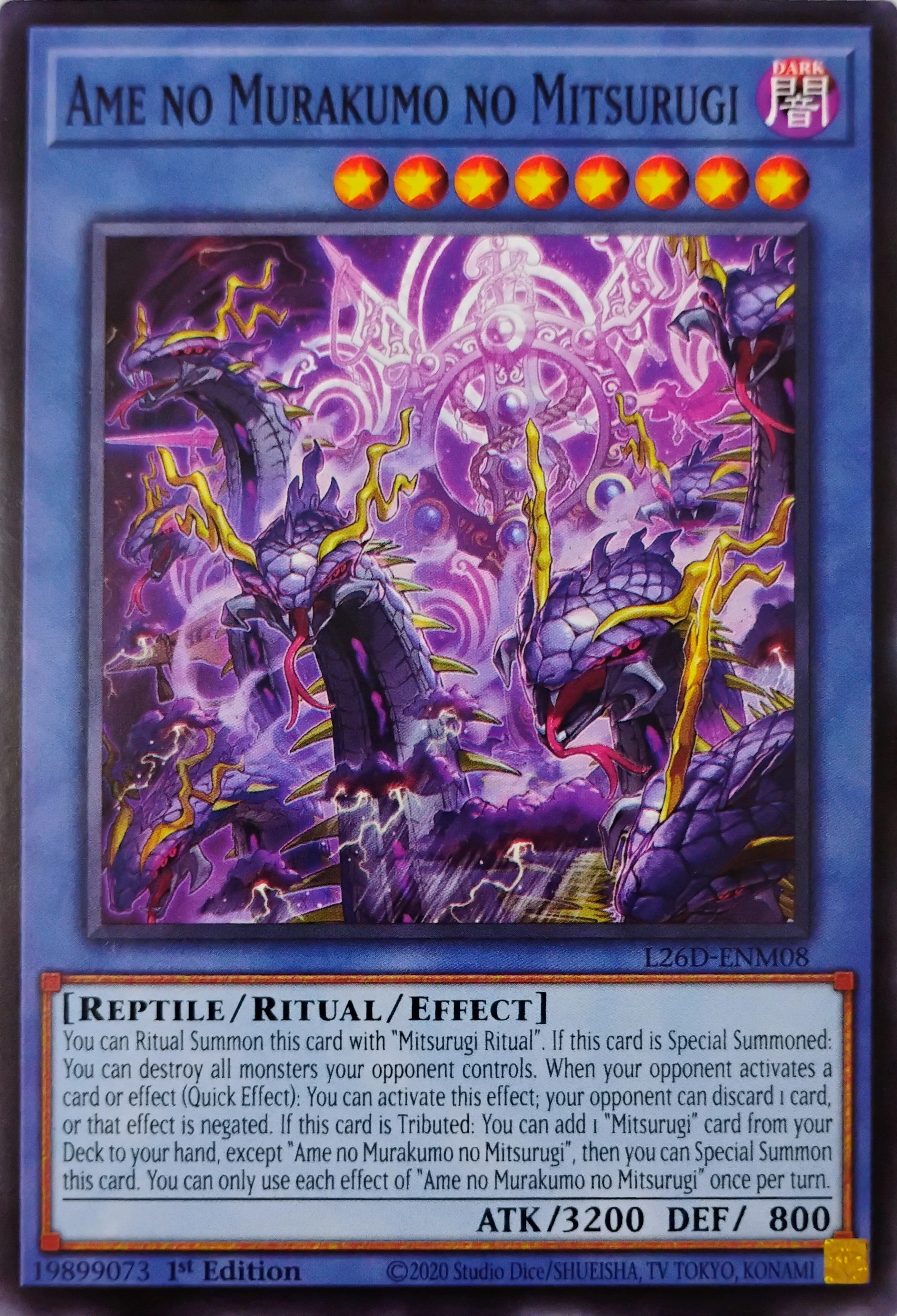 Yugioh! Ame No Murakumo No Mitsurugi L26D-ENM08 1st edition