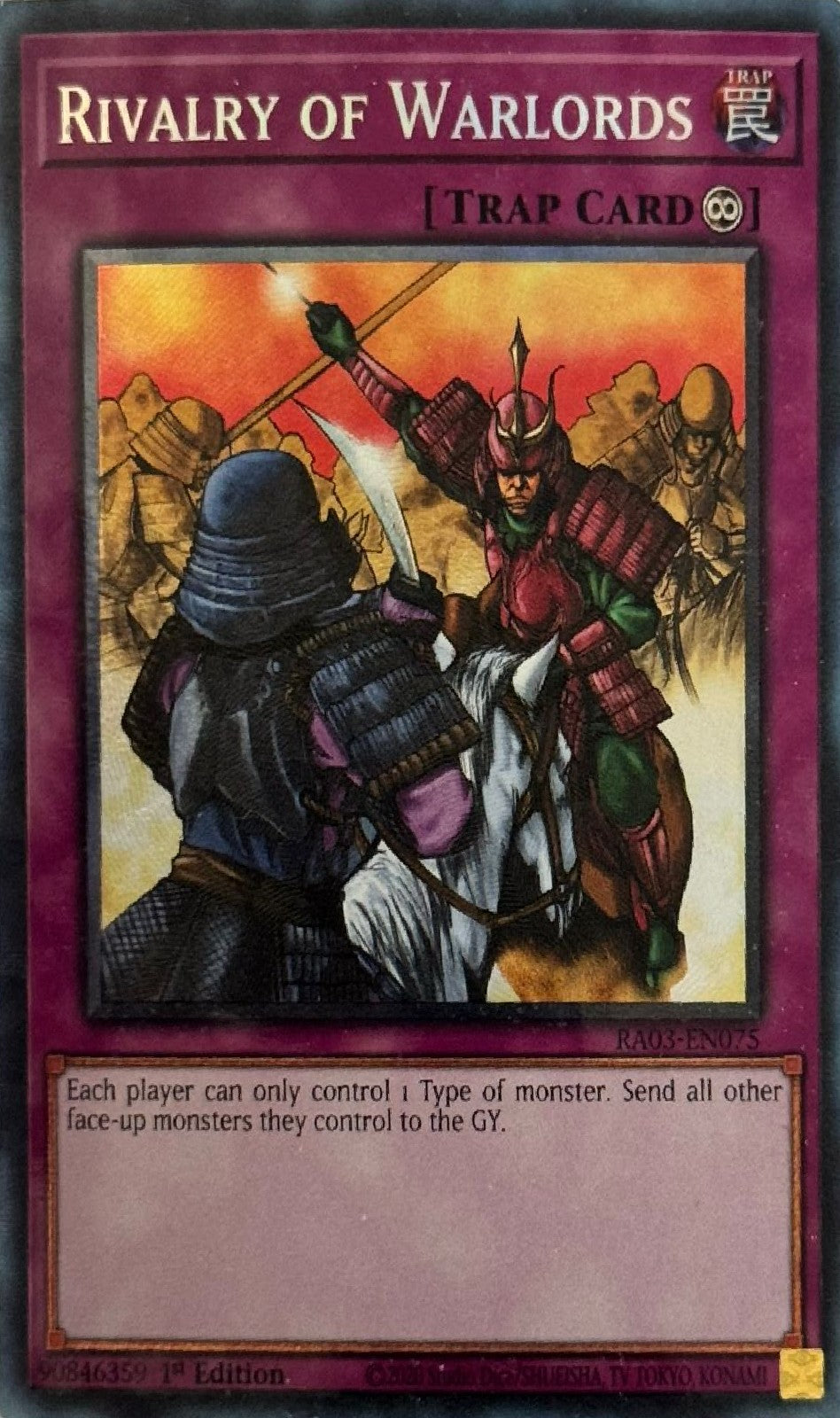 Yugioh! Rivalry Of Warlords RA03-EN075 1st Editon Collector's Rare