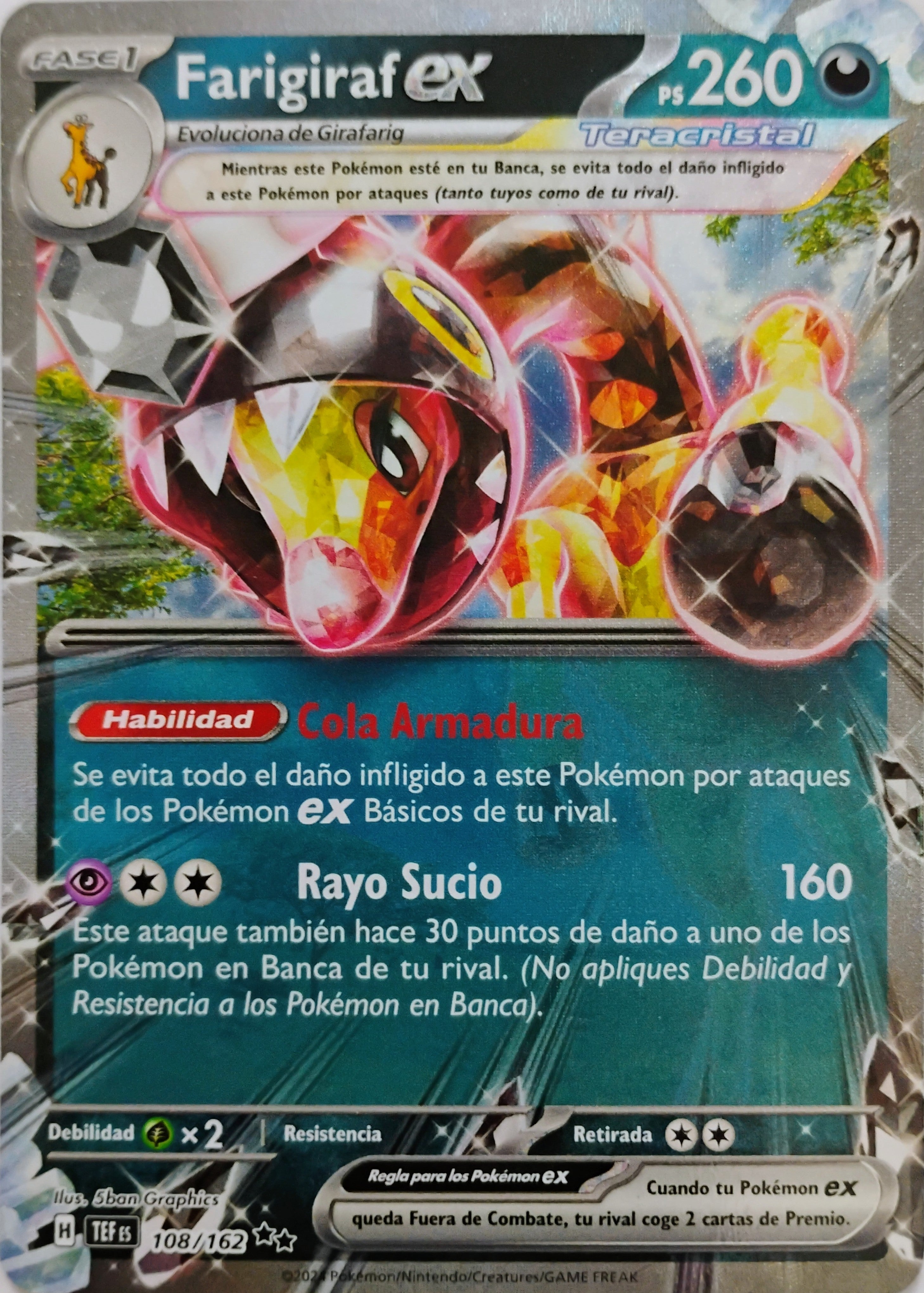 Pokémon tcg Farigiraf Ex 108/162 (Español)