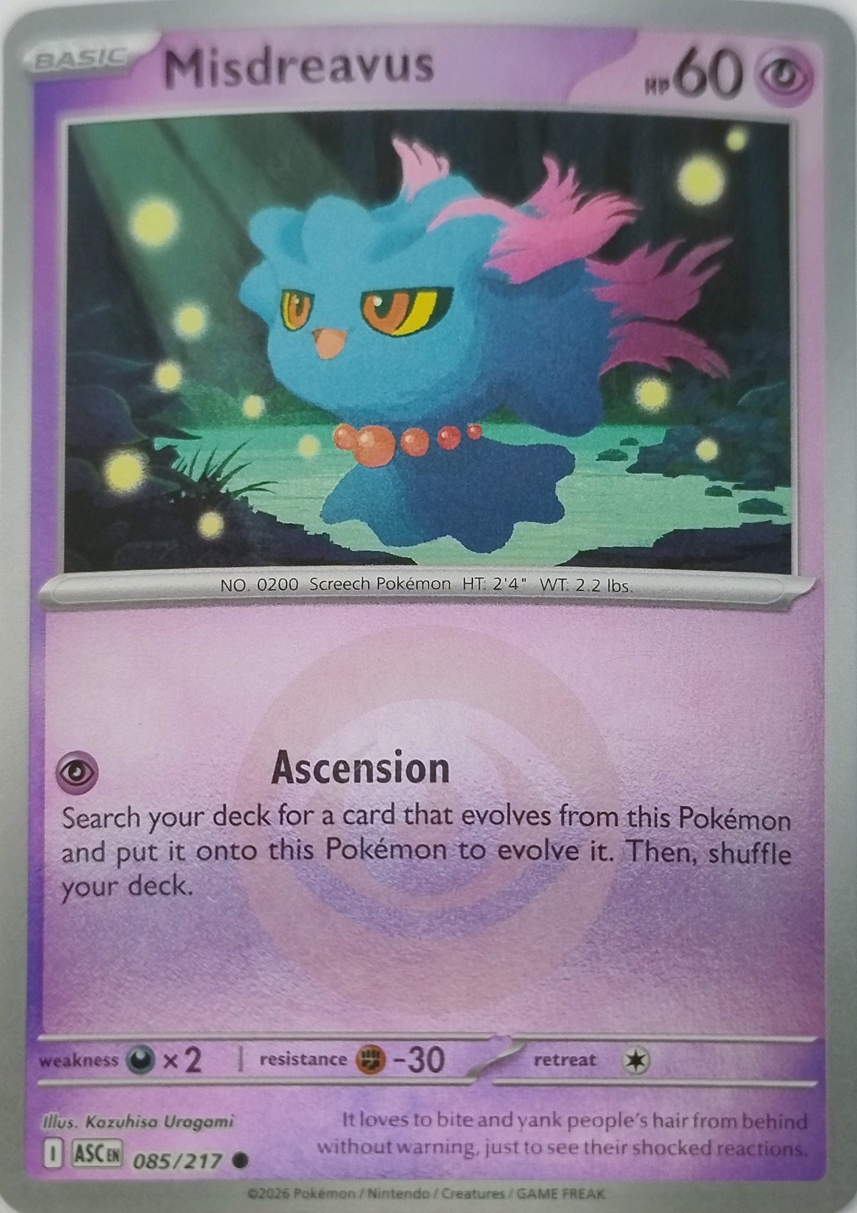Pokemon Tcg Misdreavus 085/217 (Energy Symbol)