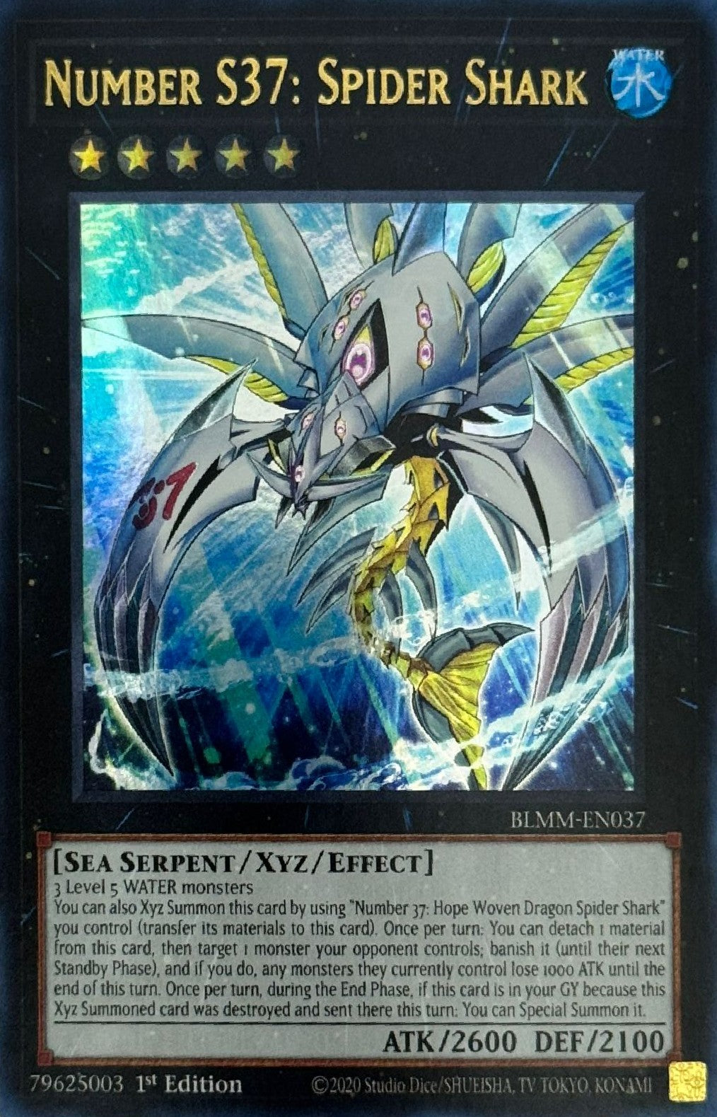 Yugioh! Number S37: Spider Shark BLMM-EN037 1st Editon Ultra Rare