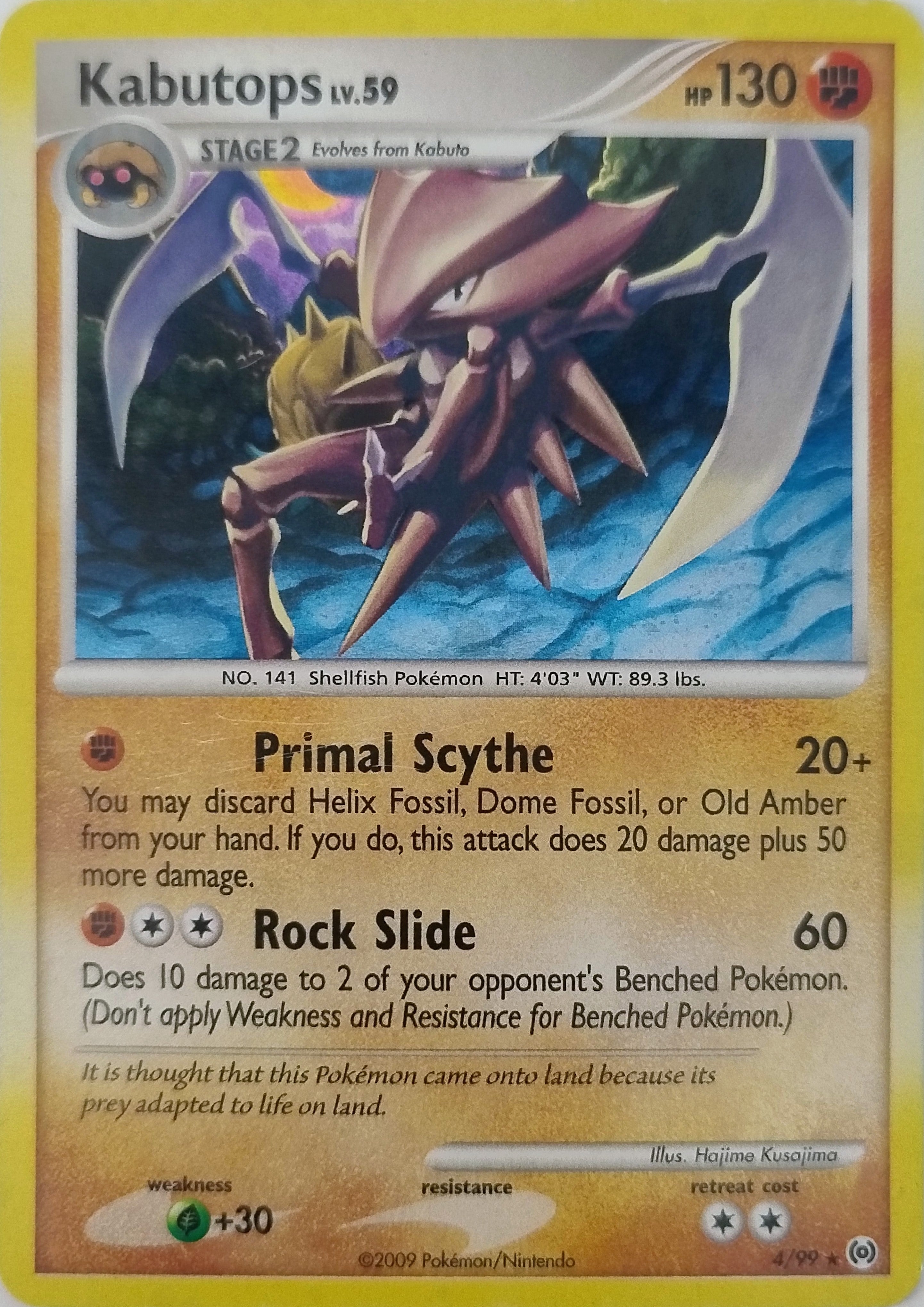 Pokémon Tcg Kabutops Lv.59 4/99 Holo