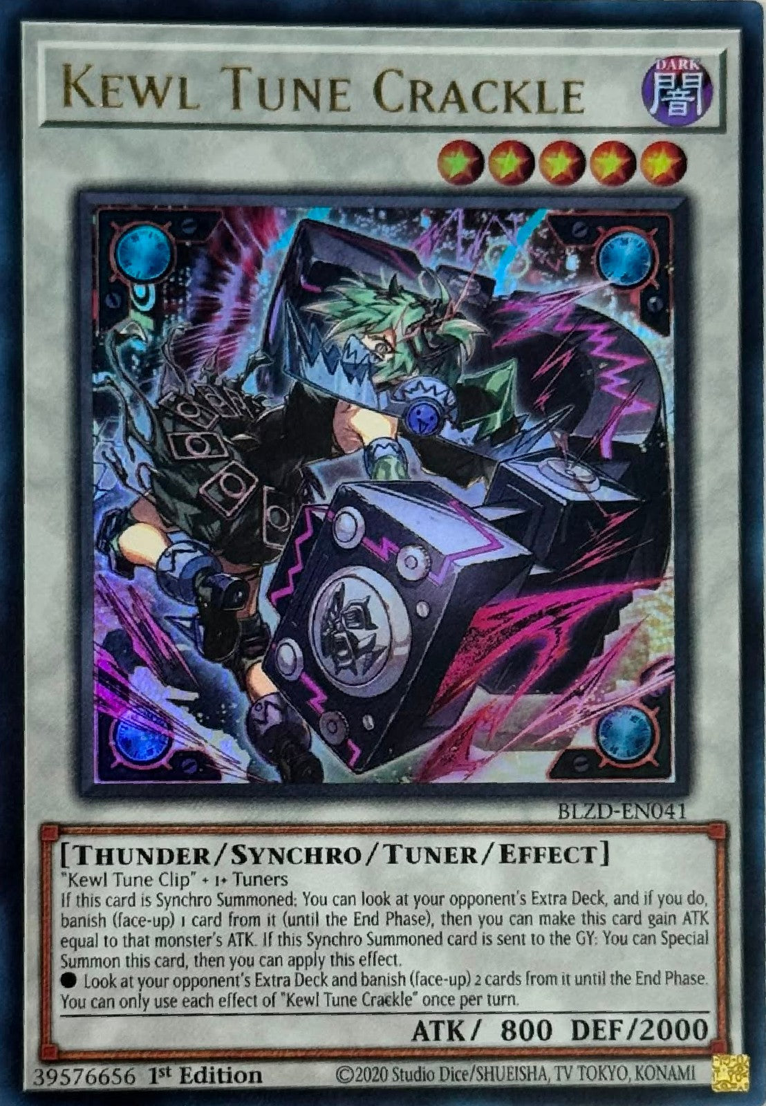 Yugioh! Kewl Tune Crackle BLZD-EN041 1st Edition Ultra