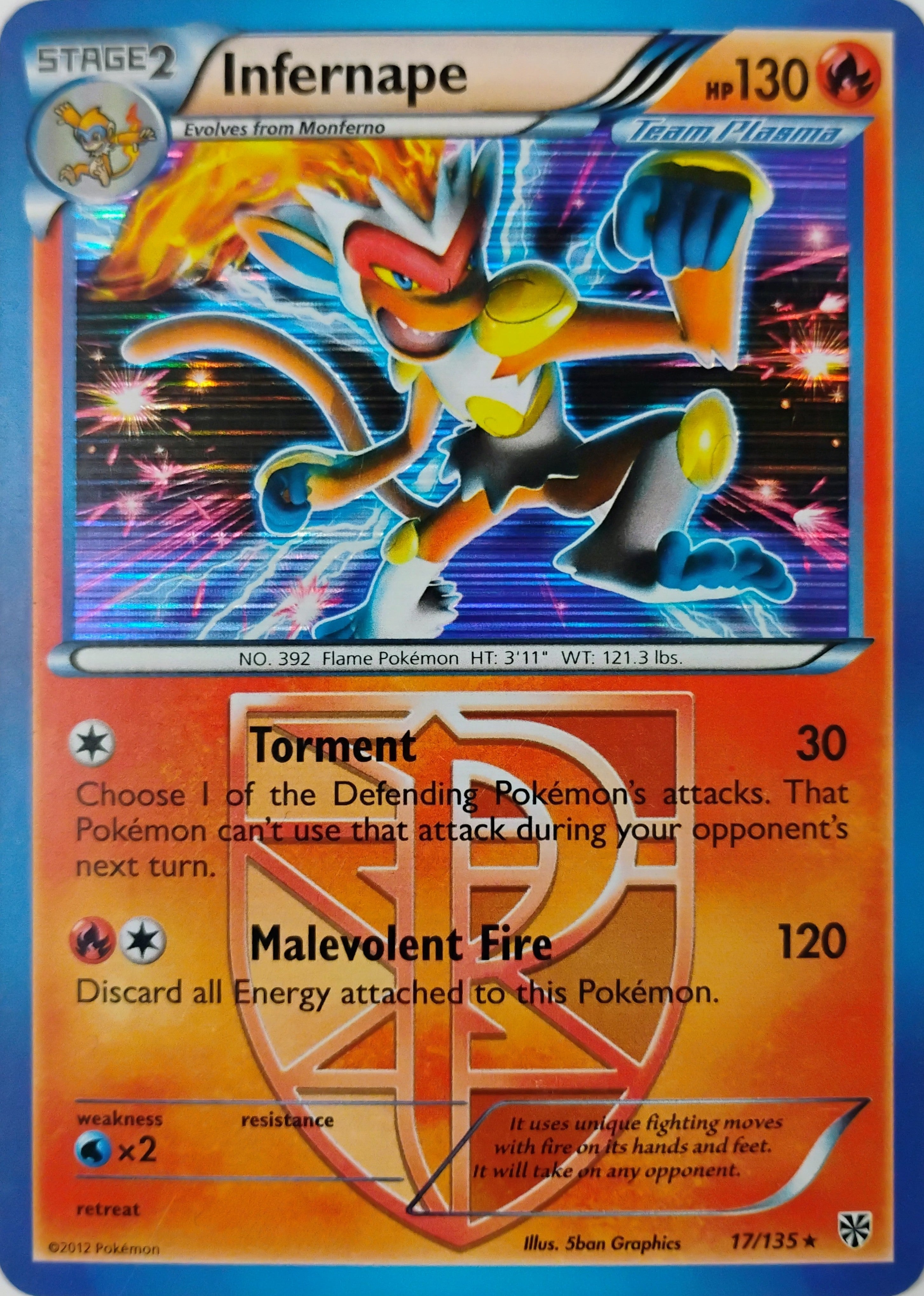 Pokémon tcg Infernape 17/135 Holo