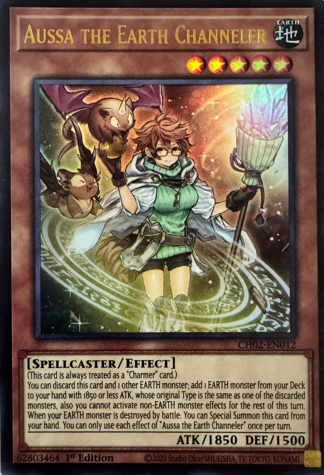 Yugioh! Aussa The Earth Channeler Ch02-en012 1st Edition Ultra Rare