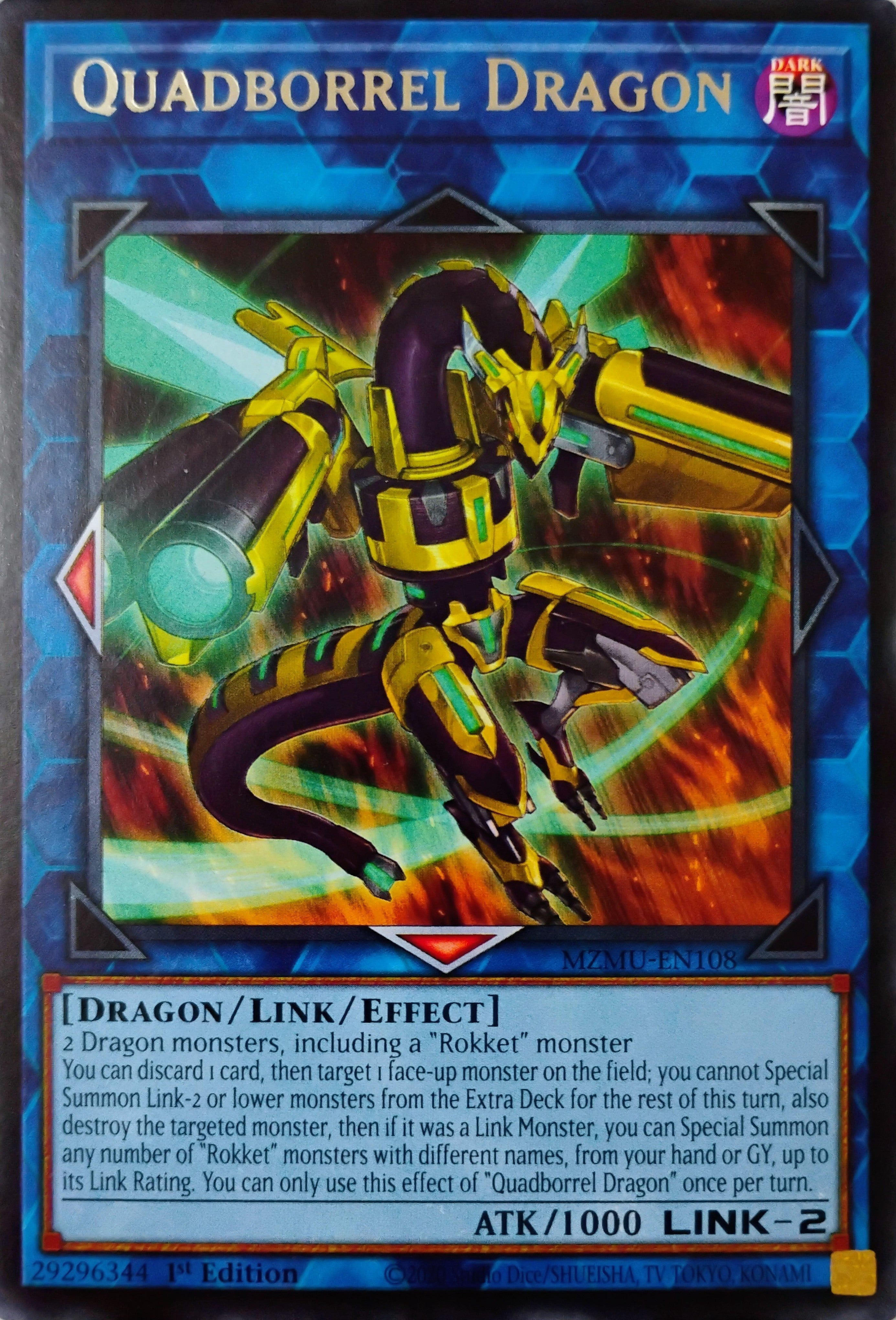 Yugioh! Quadborrel Dragon Mzmu-en108 Rara