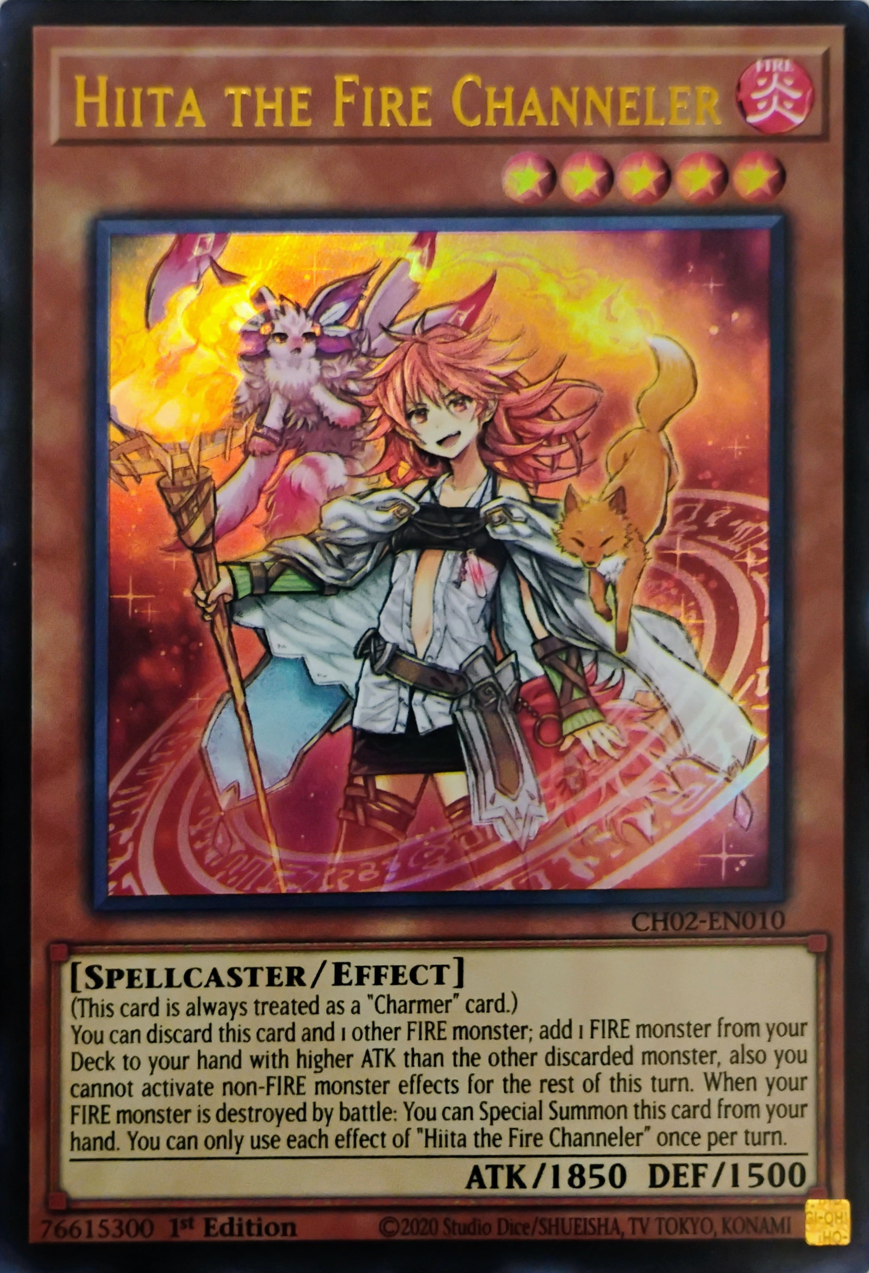 Yugioh! Hiita The Fire Channeler Ch02-en010 1st Edition Ultra Rare