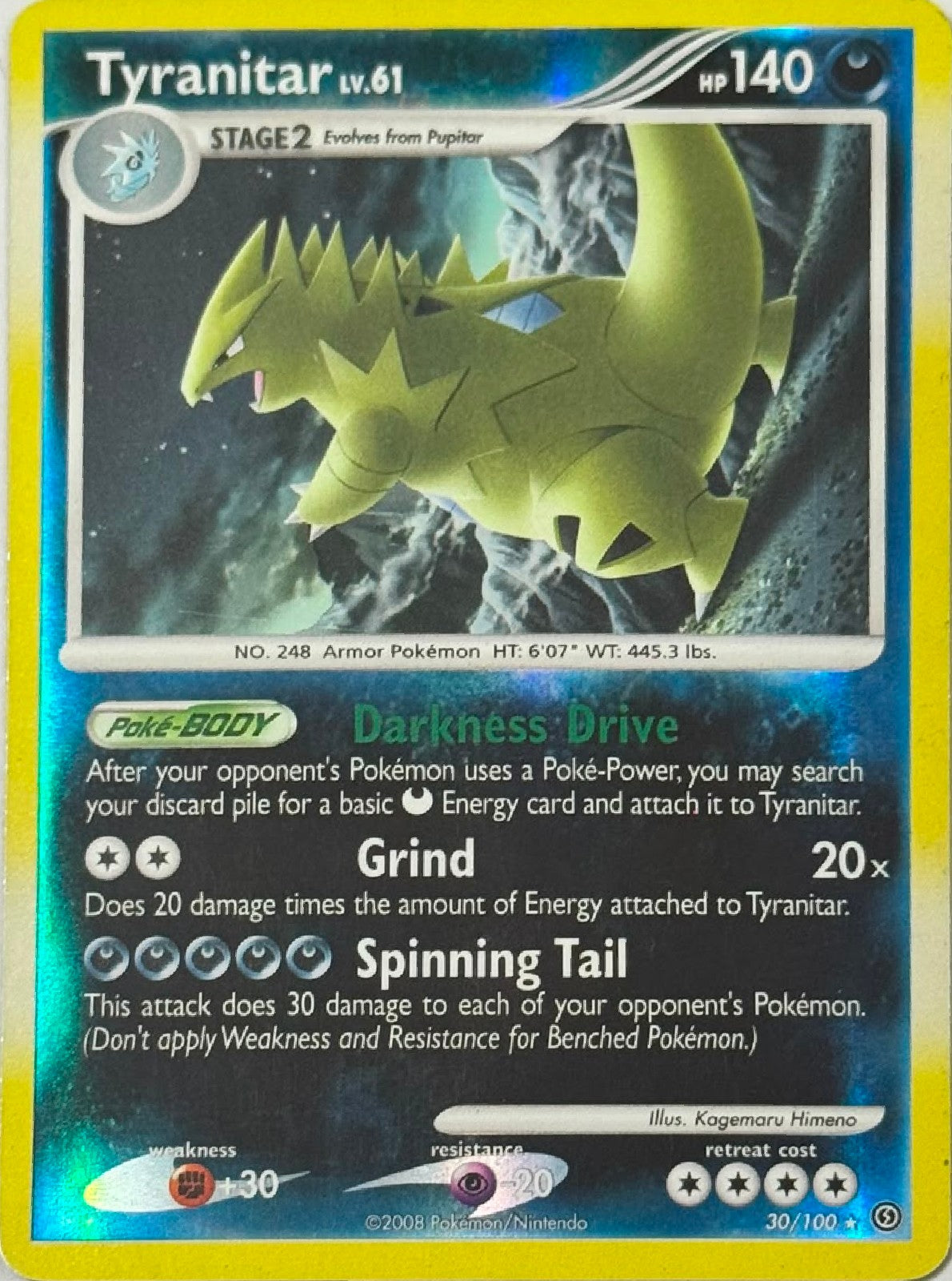 Pokémon Tcg Tyranitar Lv.61 30/100 Reverse