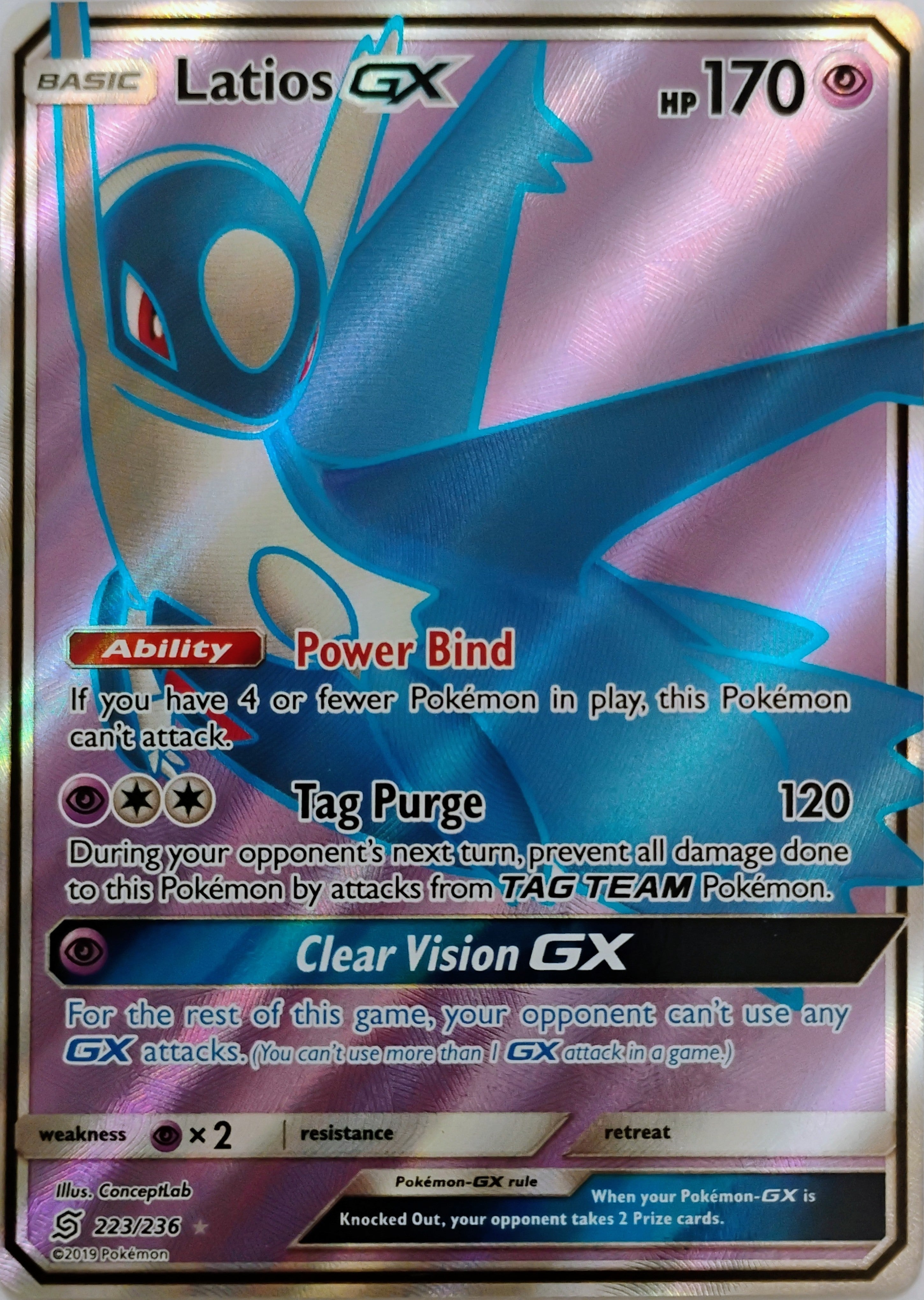 Pokémon tcg Latios GX 223/236