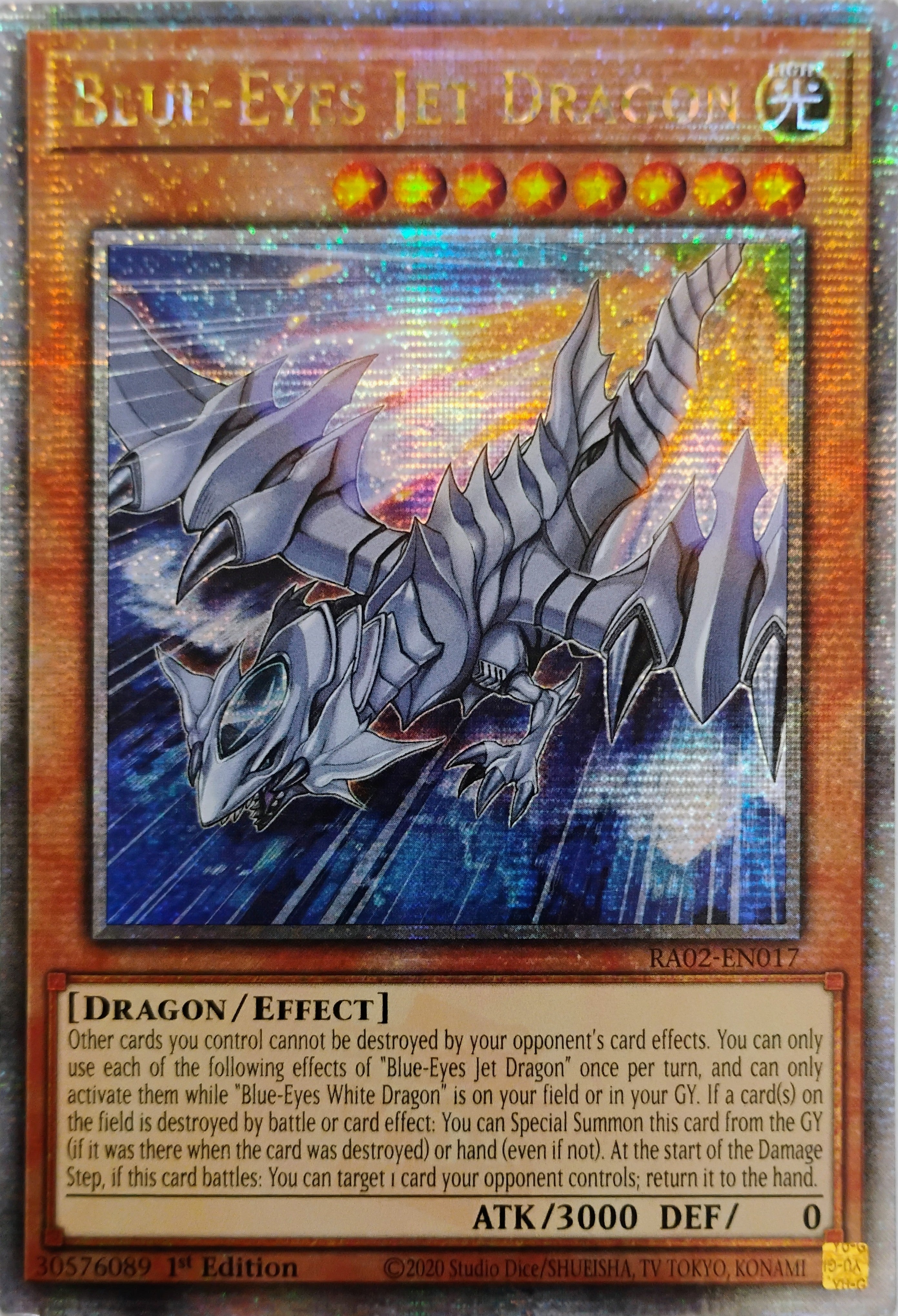 Yugioh! Blue-eyes Jet Dragon Ra02-en017 1st edition Quarter Century