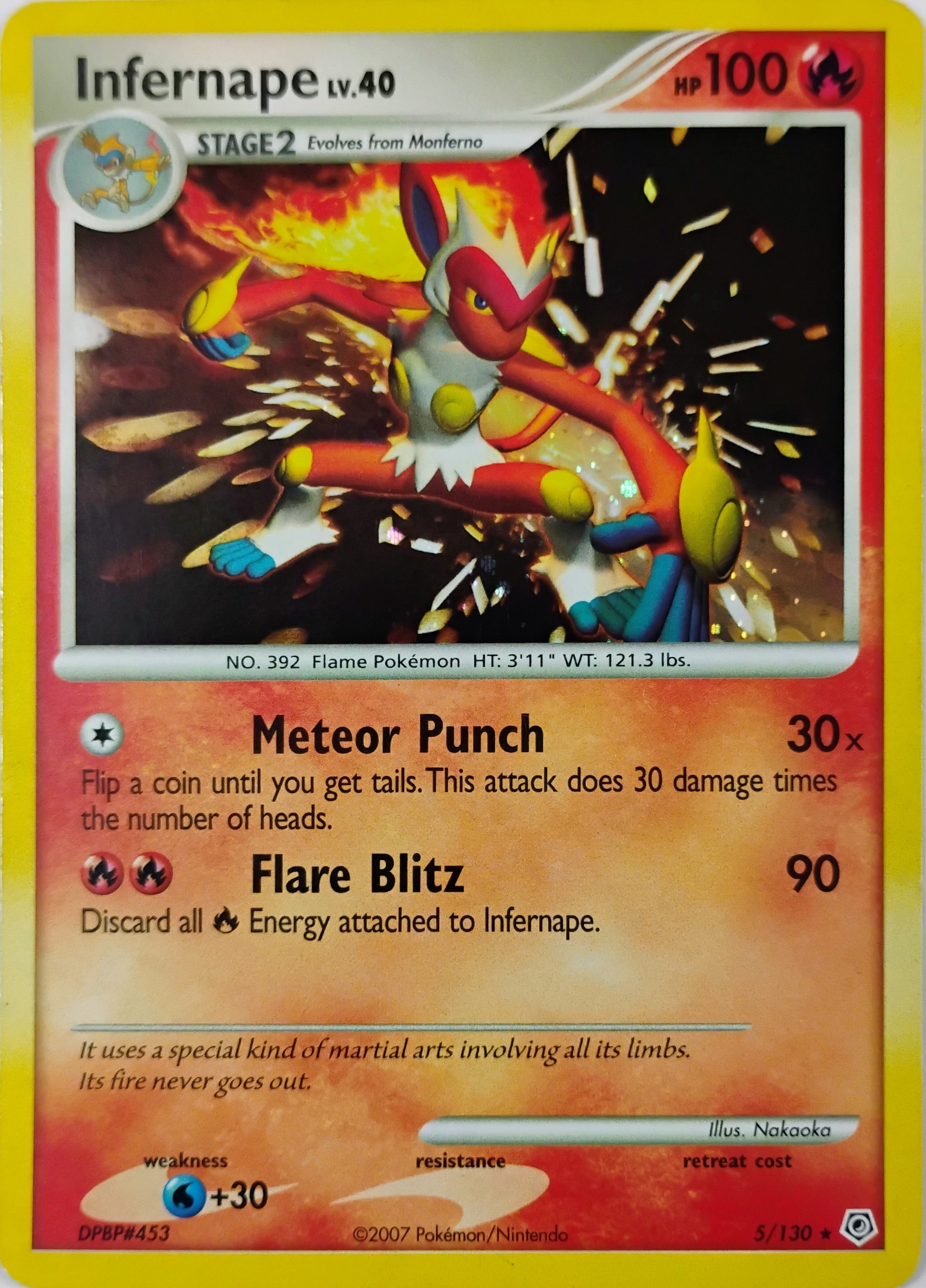 Pokémon tcg Infernape Lv.40 5/130 Holo