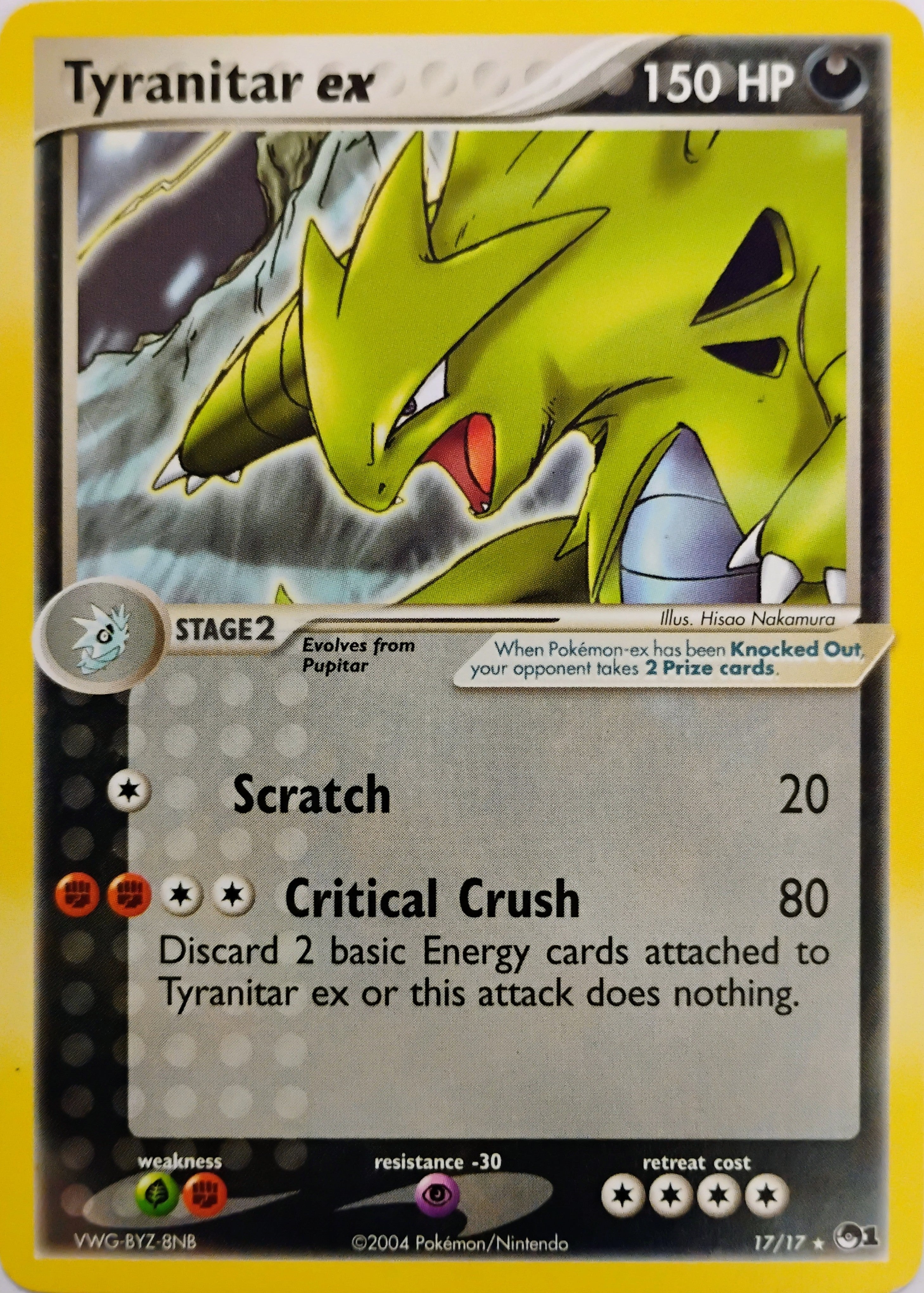 Pokémon tcg Tyranitar ex 17/17 Común
