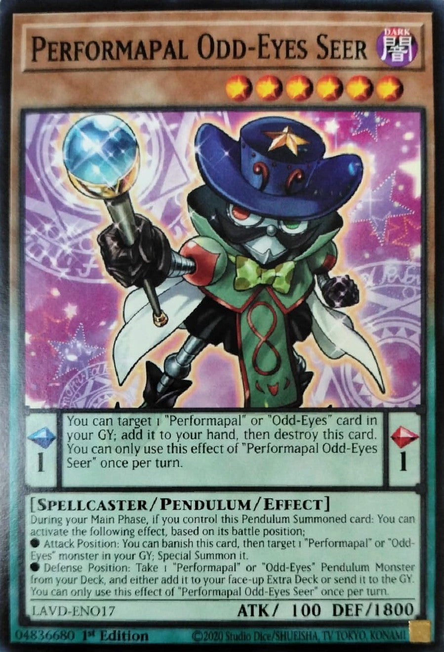 Yugioh! Perfomapal Odd-Eyes Seer 1st Edition
