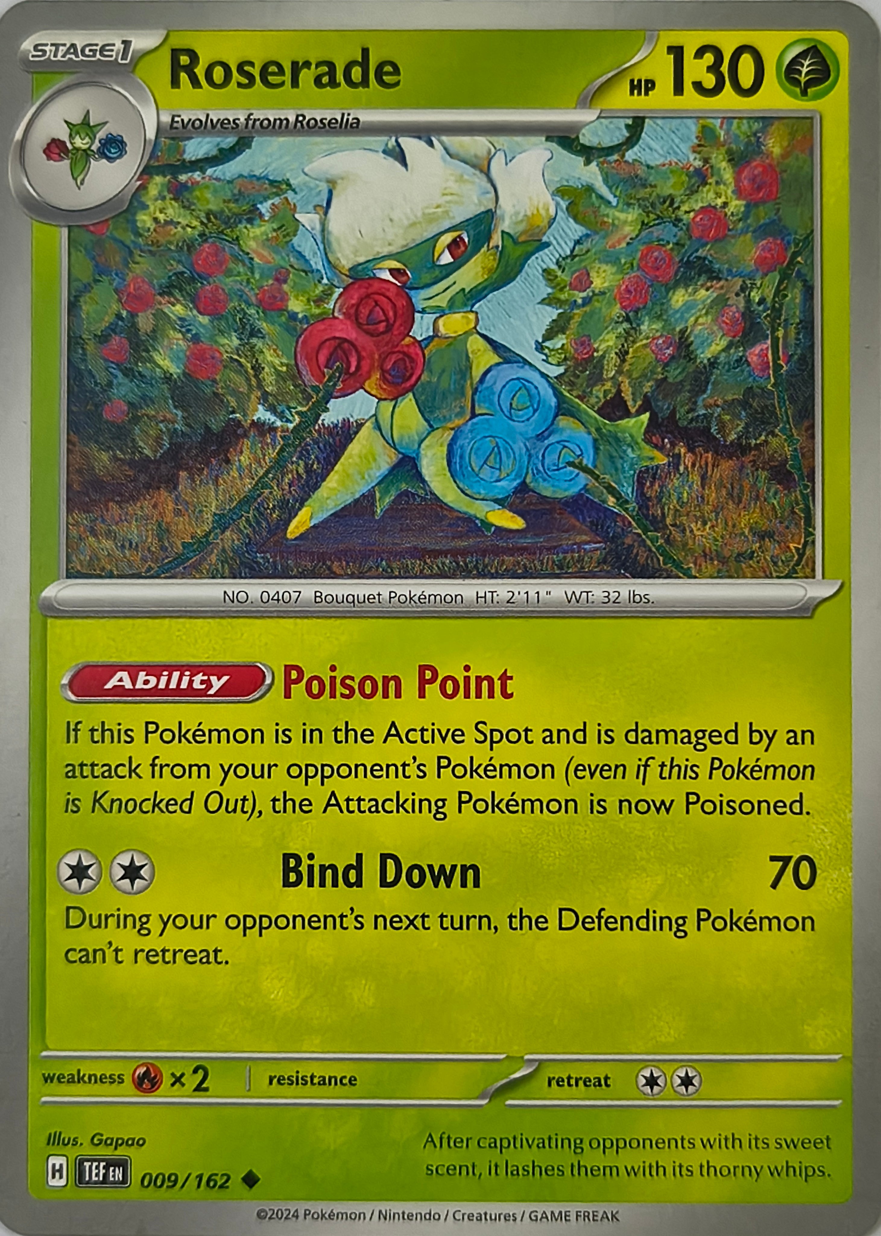 Pokémon tcg Roserade 009/162