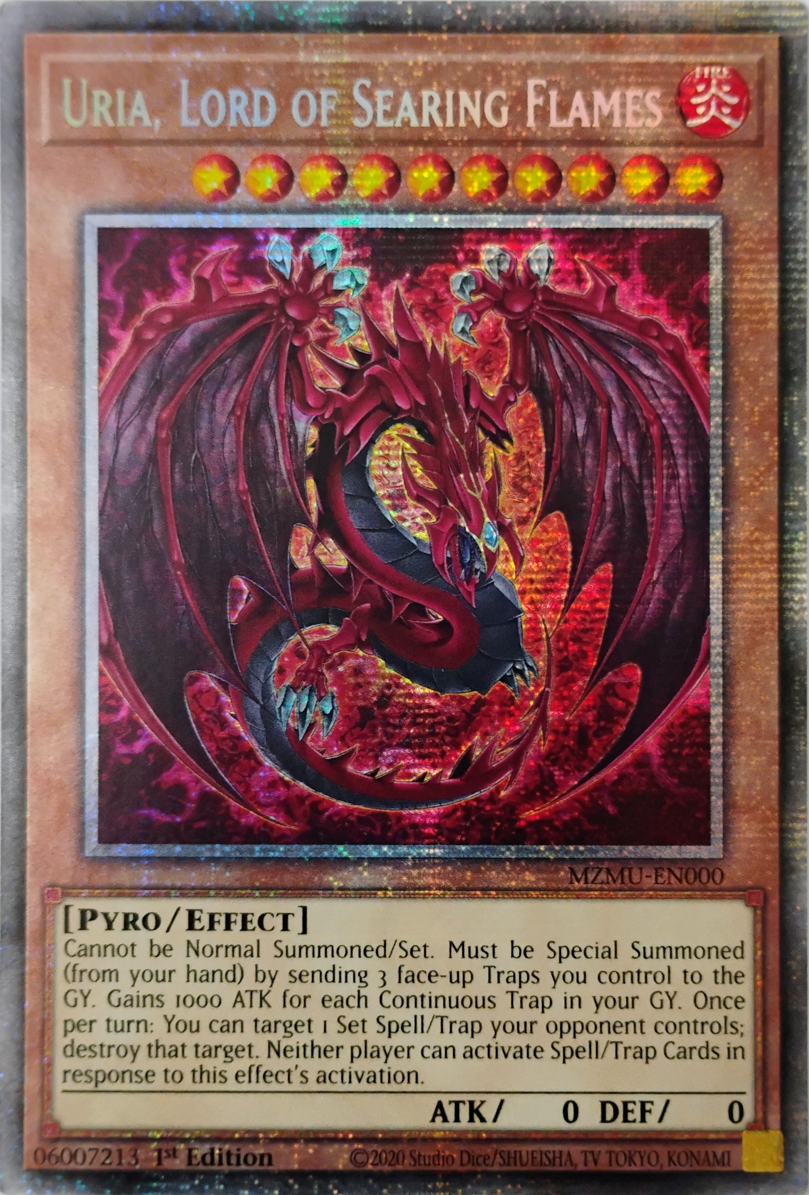 Yugioh! Uria, Lord Of Searing Flames Mzmu-en000 Starlight