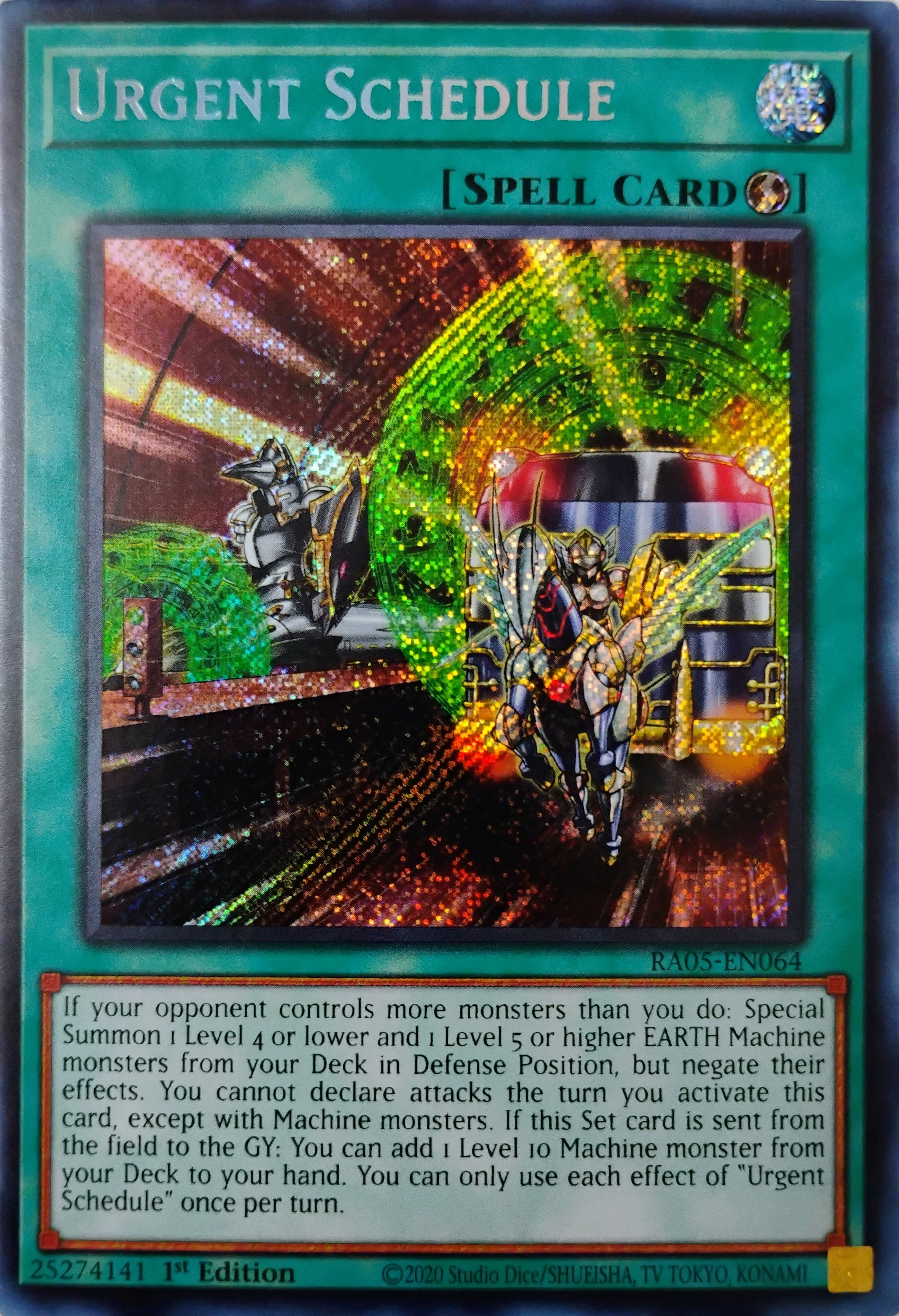 Yugioh! Urgent Schedule Ra05-en064 1st edition Secreta