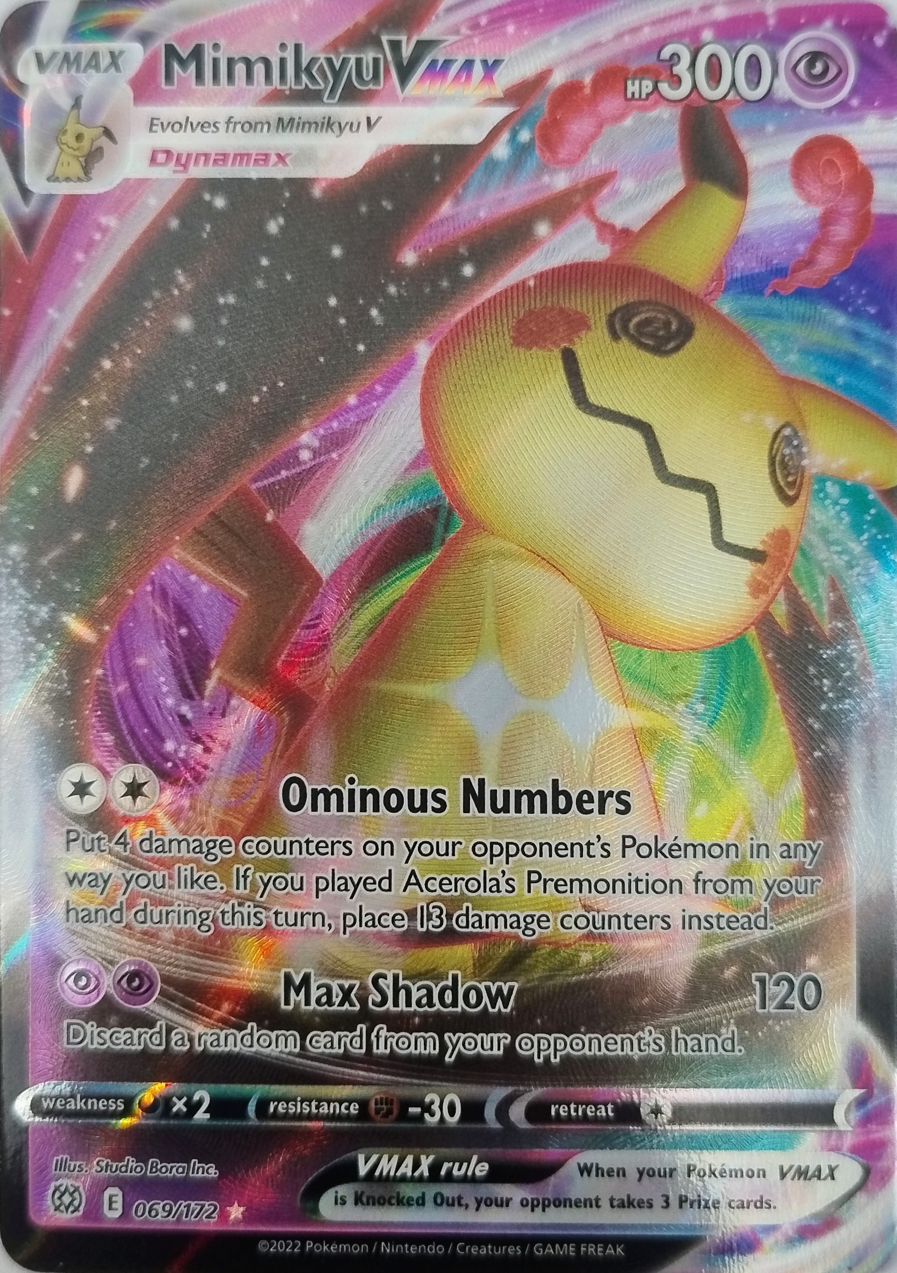 Pokemon Tcg Mimikyu Vmax 069/172