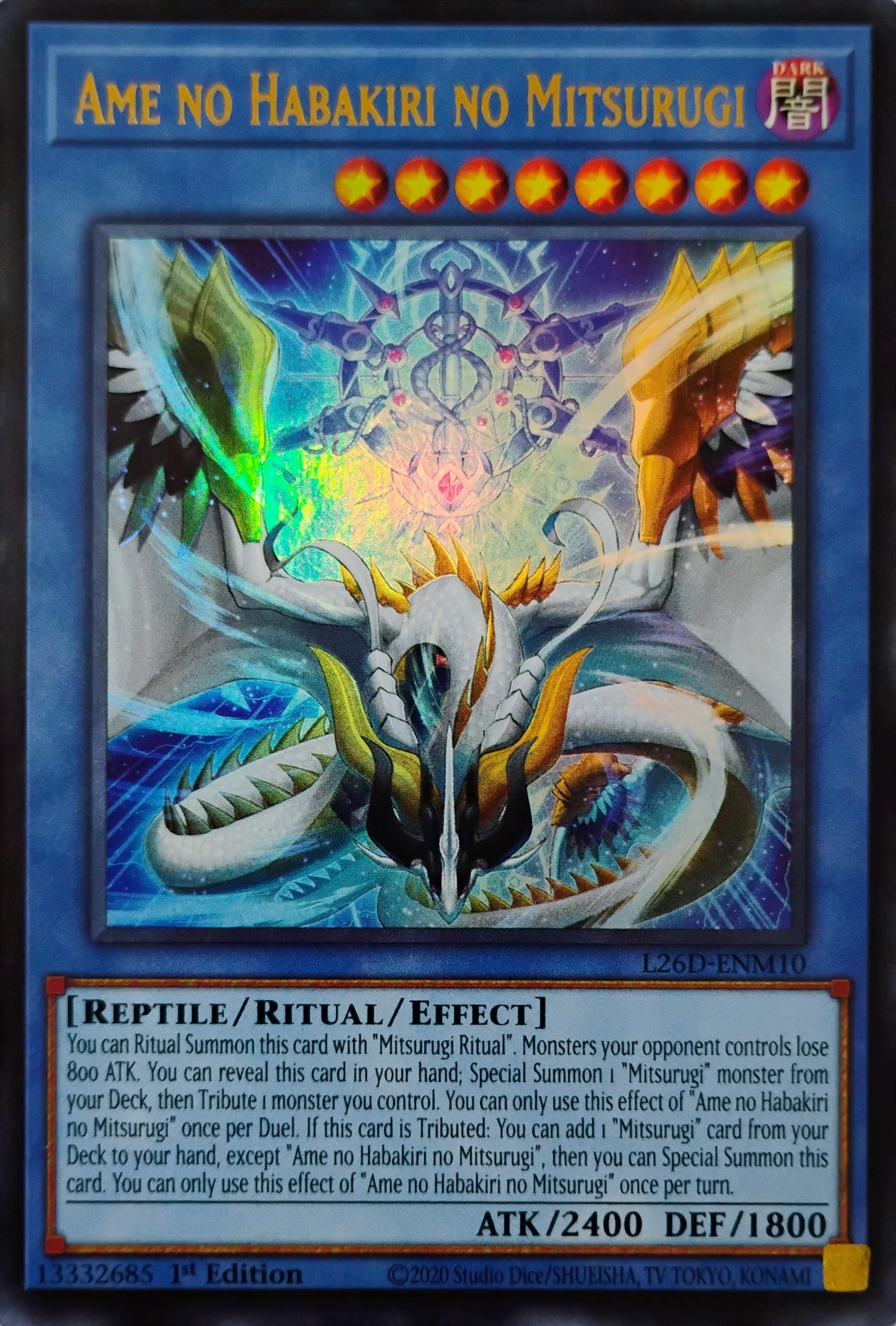 Yugioh! Ame No Habakiri No Mitsurugi L26D-Enm10 Ultra Rare