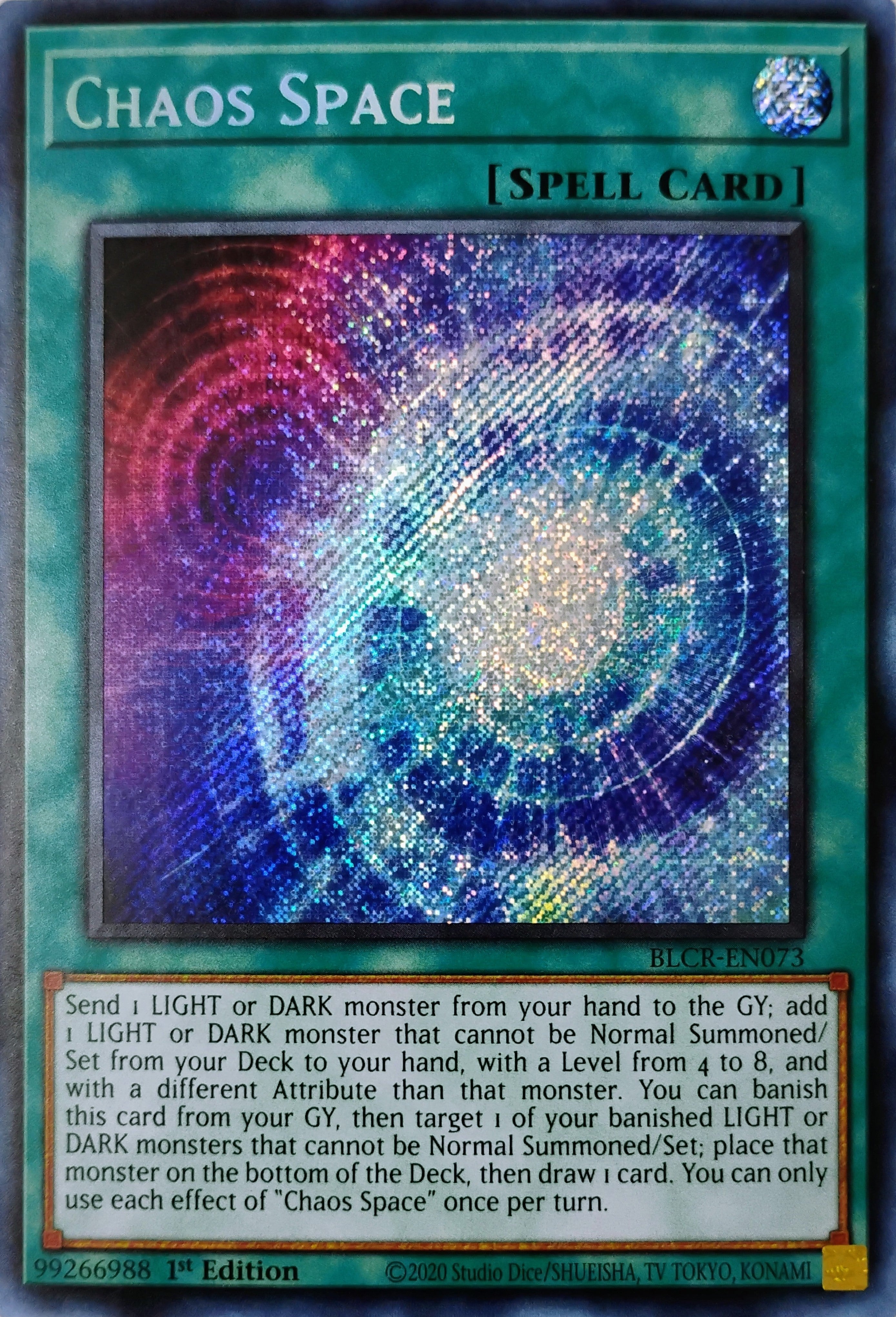 Yugioh! Chaos Space Blcr-en073 1st edition Secreta