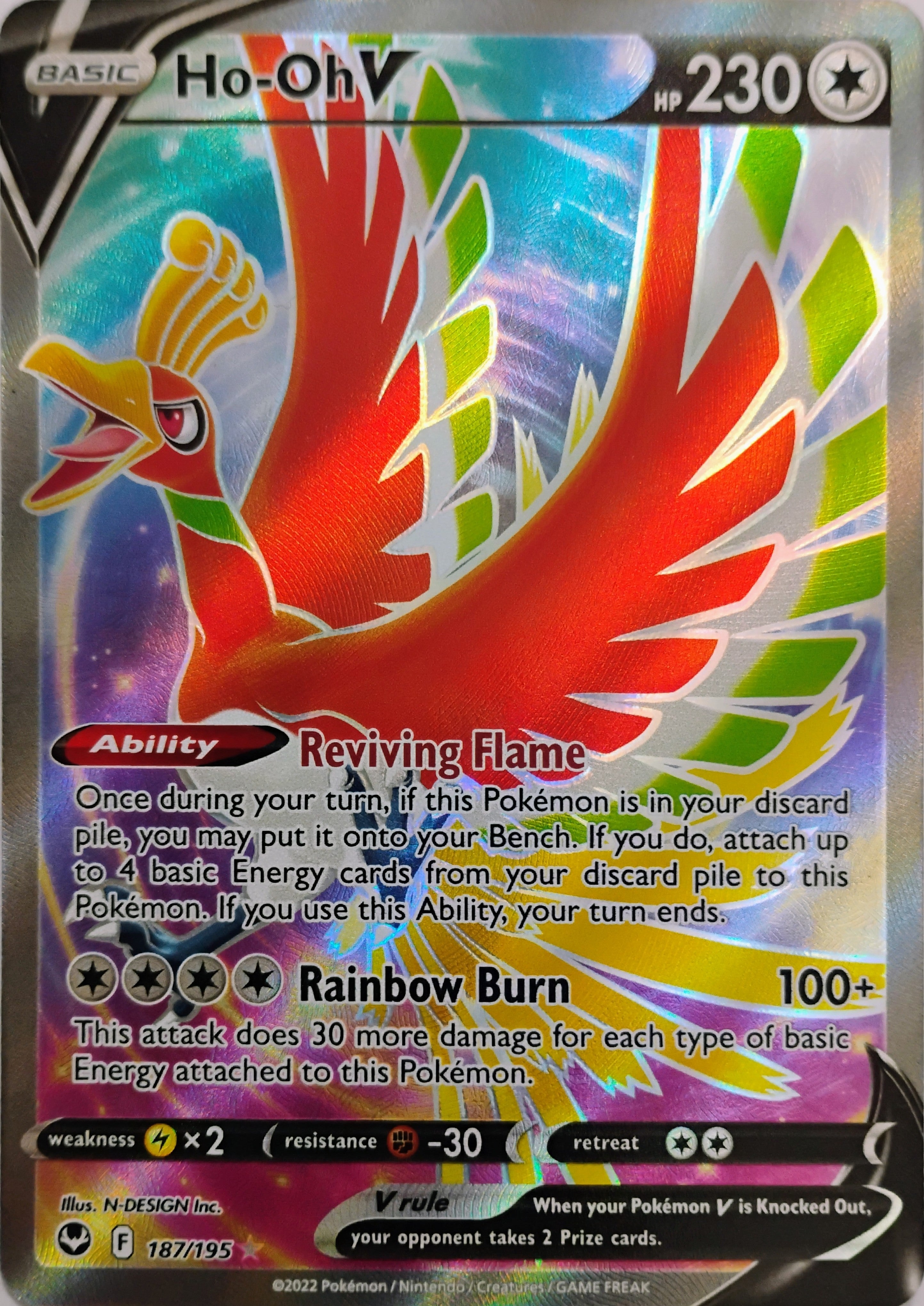 Pokémon tcg Ho-Oh V 187/195