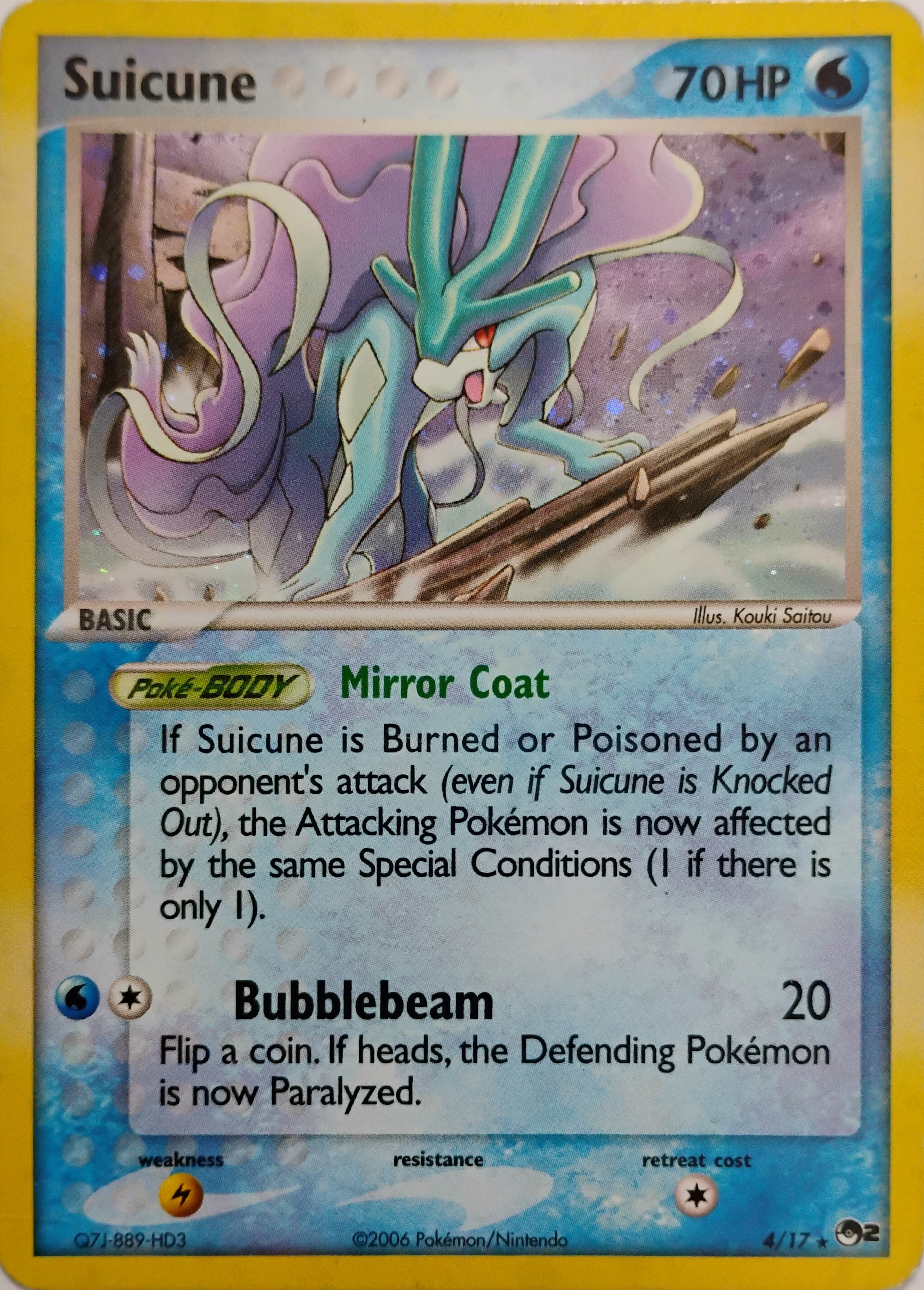 Pokémon tcg Suicune 4/17 Holo Cosmo