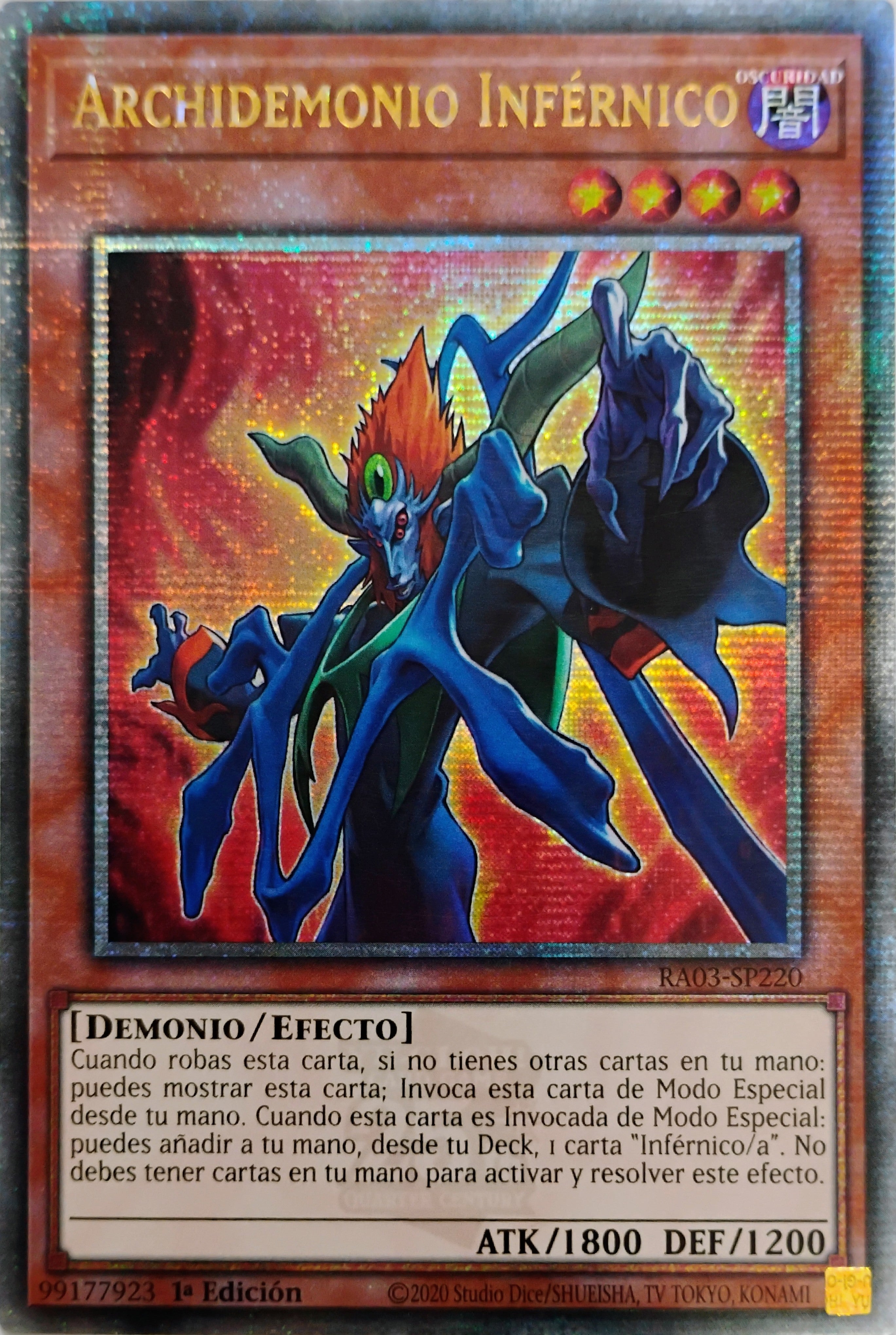 Yugioh! Archidemonio Infernico Ra03-sp220 1st edition Quarter Century
